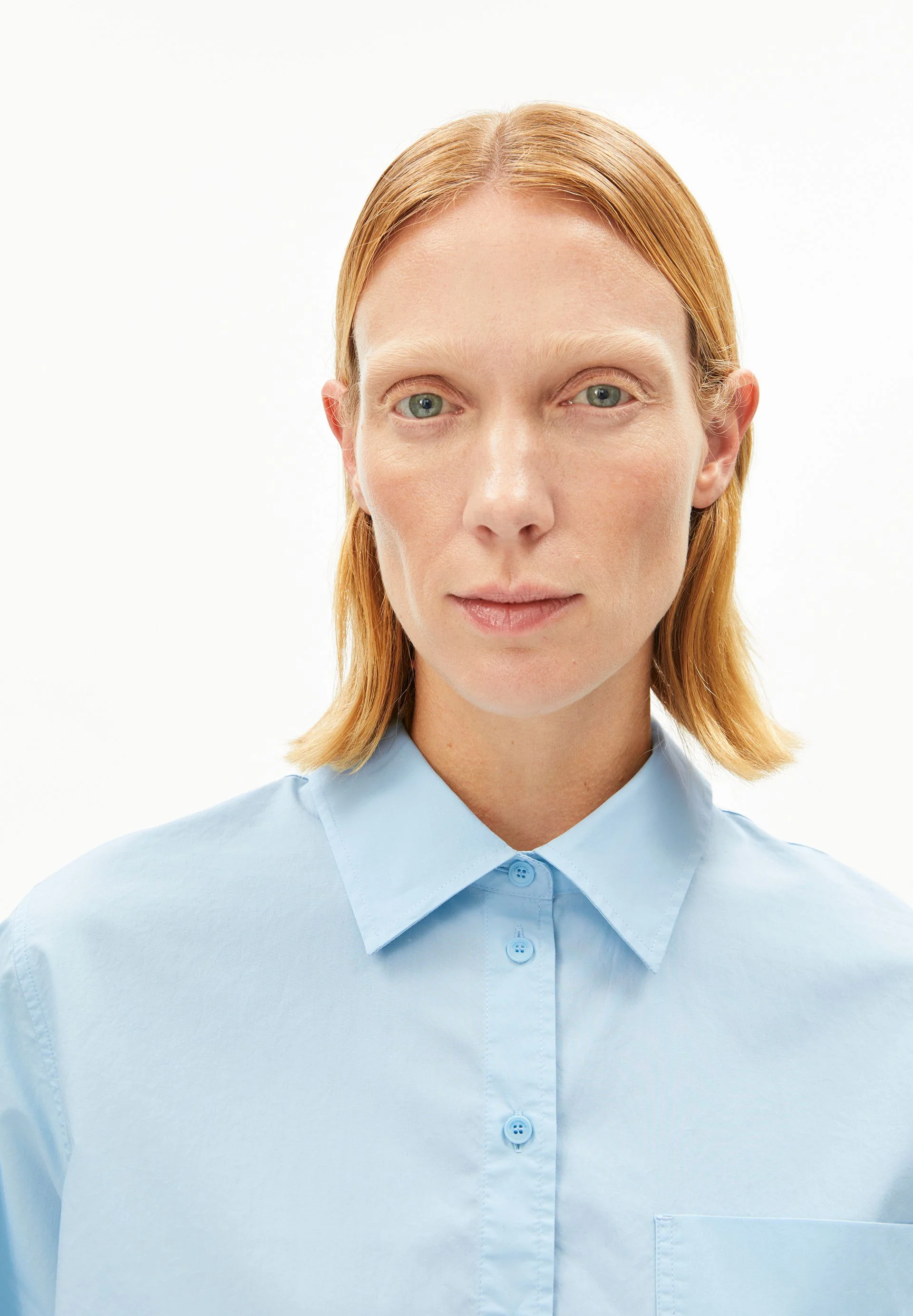 WEITE POPLIN BLUSE | blue glow - Image 3