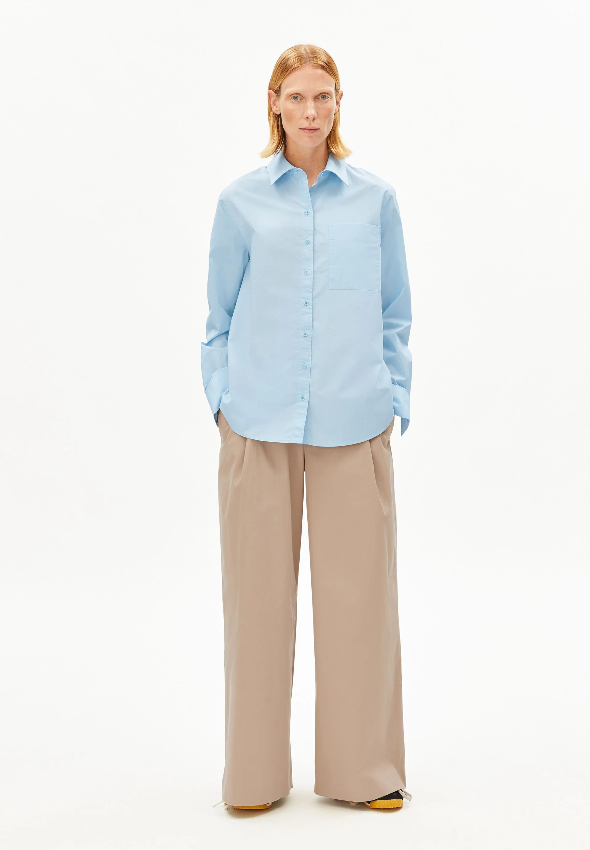 WEITE POPLIN BLUSE | blue glow - Image 5