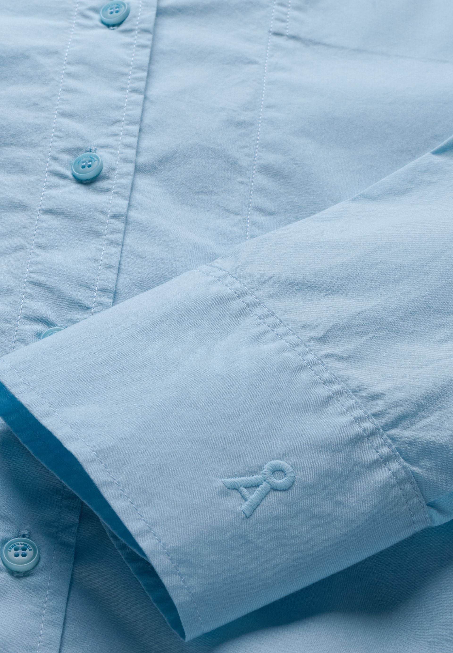 WEITE POPLIN BLUSE | blue glow - Image 6