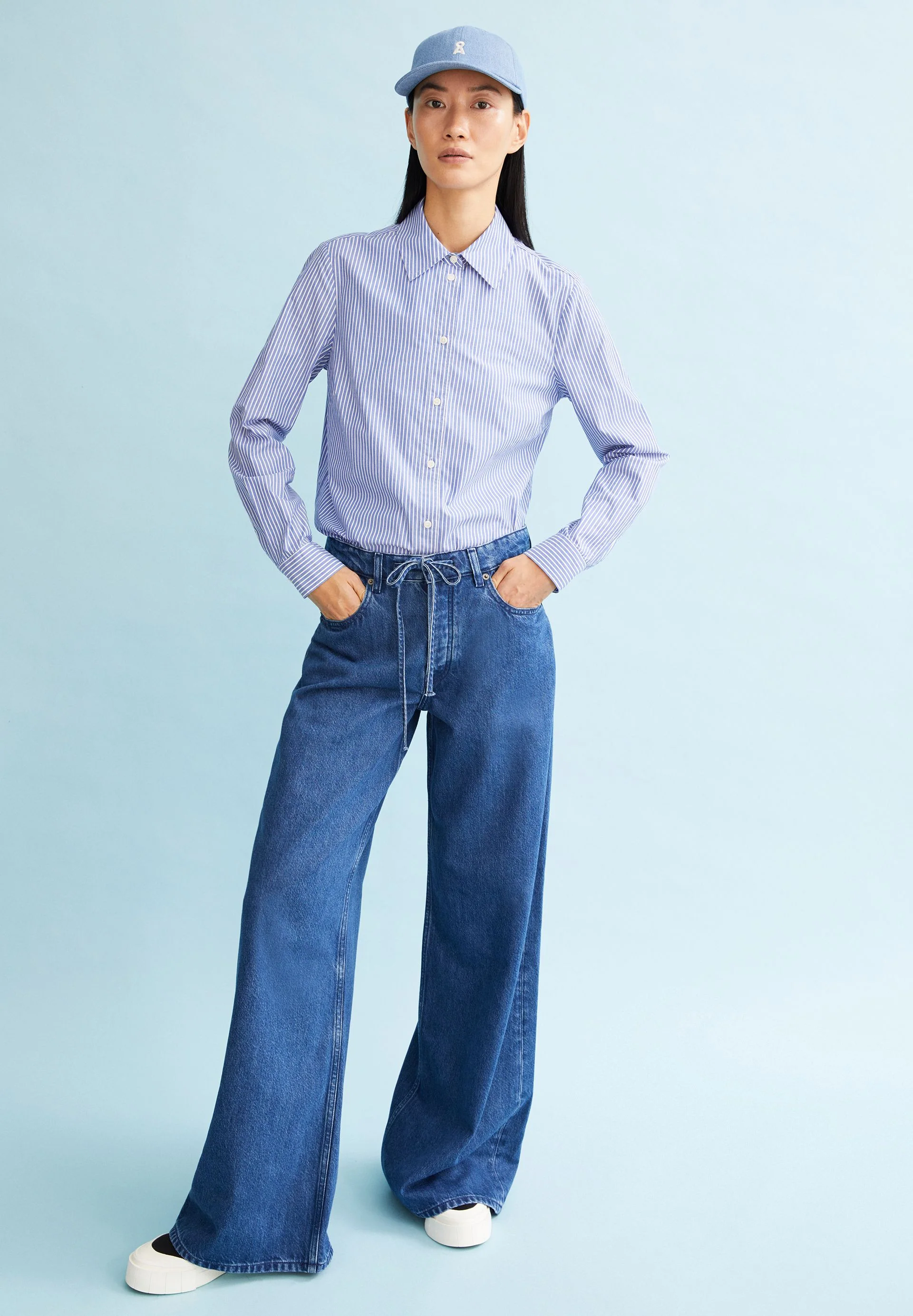 LOUILAA STRIPED | white-lapis blue - Image 4