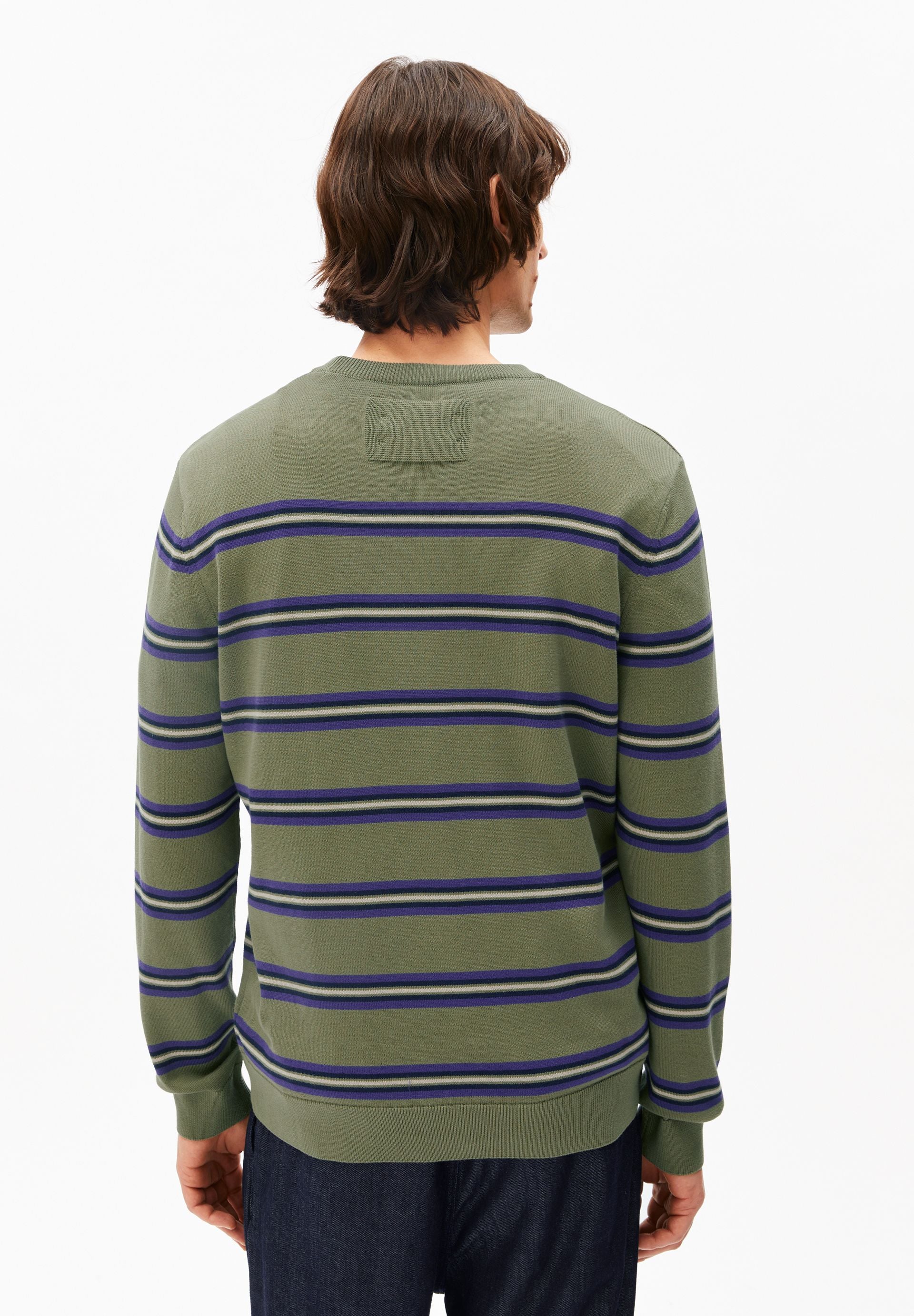 LOUKAA FEINSTRICKPULLOVER | fatigue green-tinted navy - Image 2