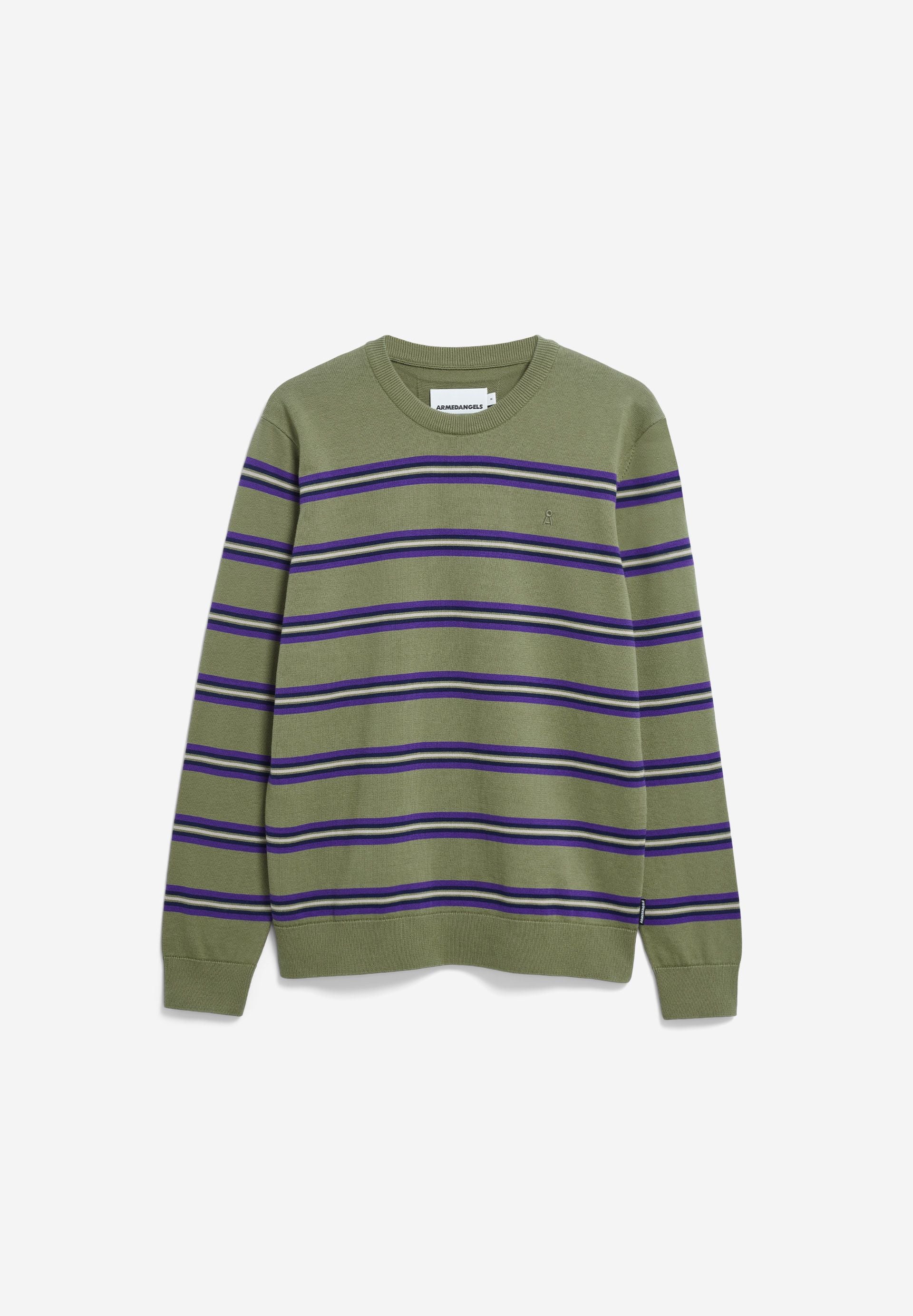 LOUKAA FEINSTRICKPULLOVER | fatigue green-tinted navy - Image 6