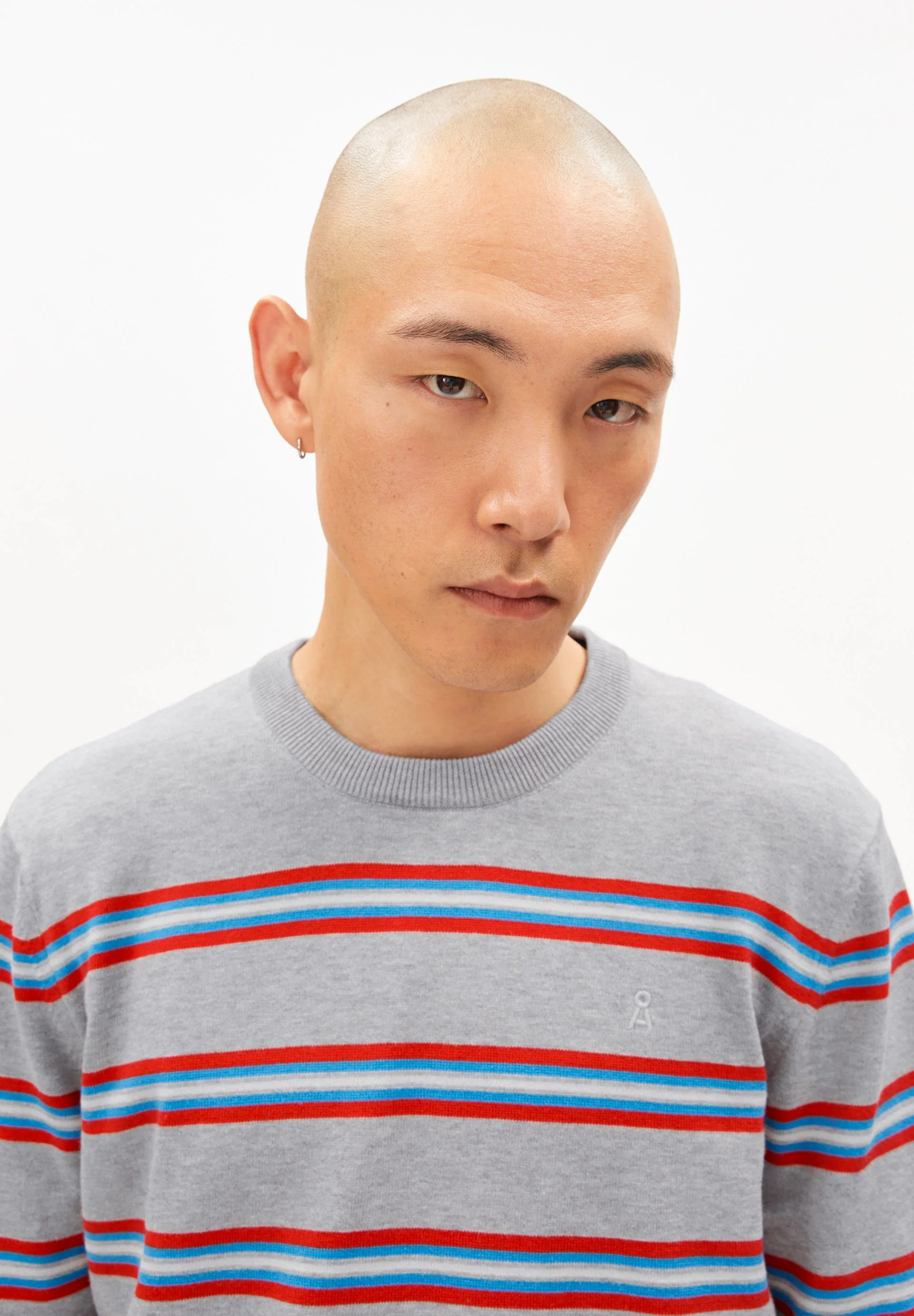 LOUKAA FEINSTRICKPULLOVER | silver melange-mars red - Image 3