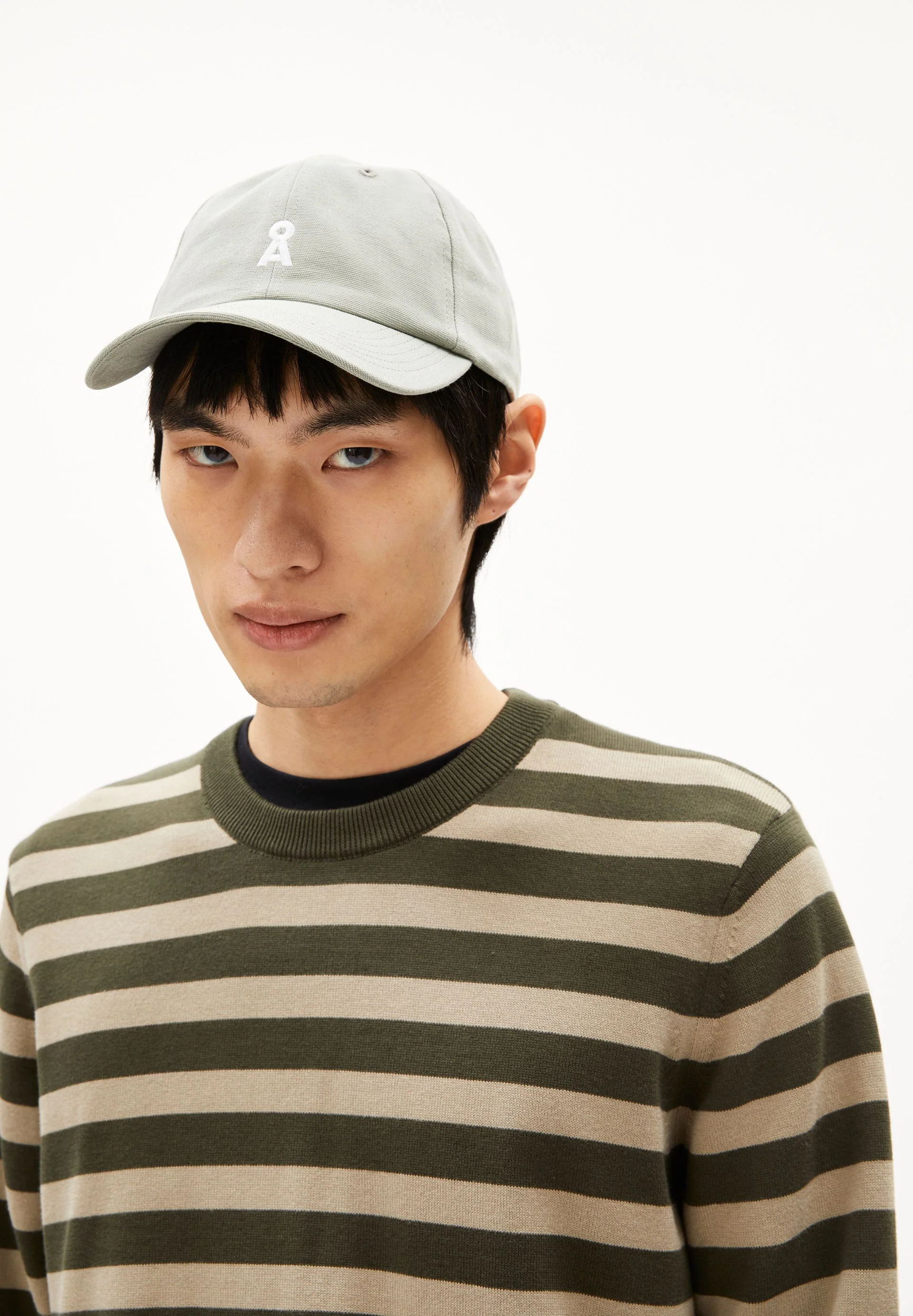 LOUKAA FINE STRIPES STRICKPULLOVER | forest pine-light sage - Image 3