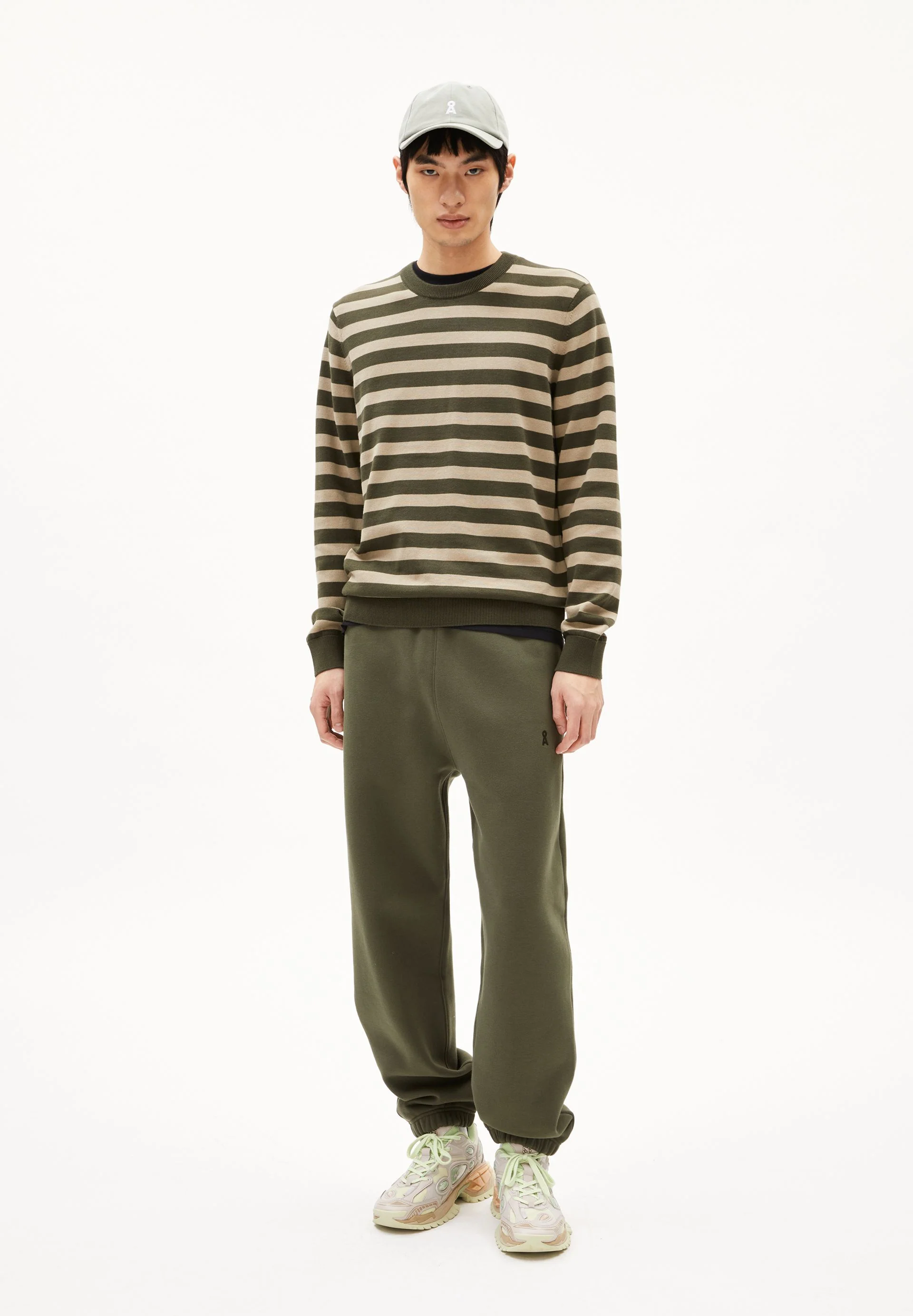 LOUKAA FINE STRIPES STRICKPULLOVER | forest pine-light sage - Image 5