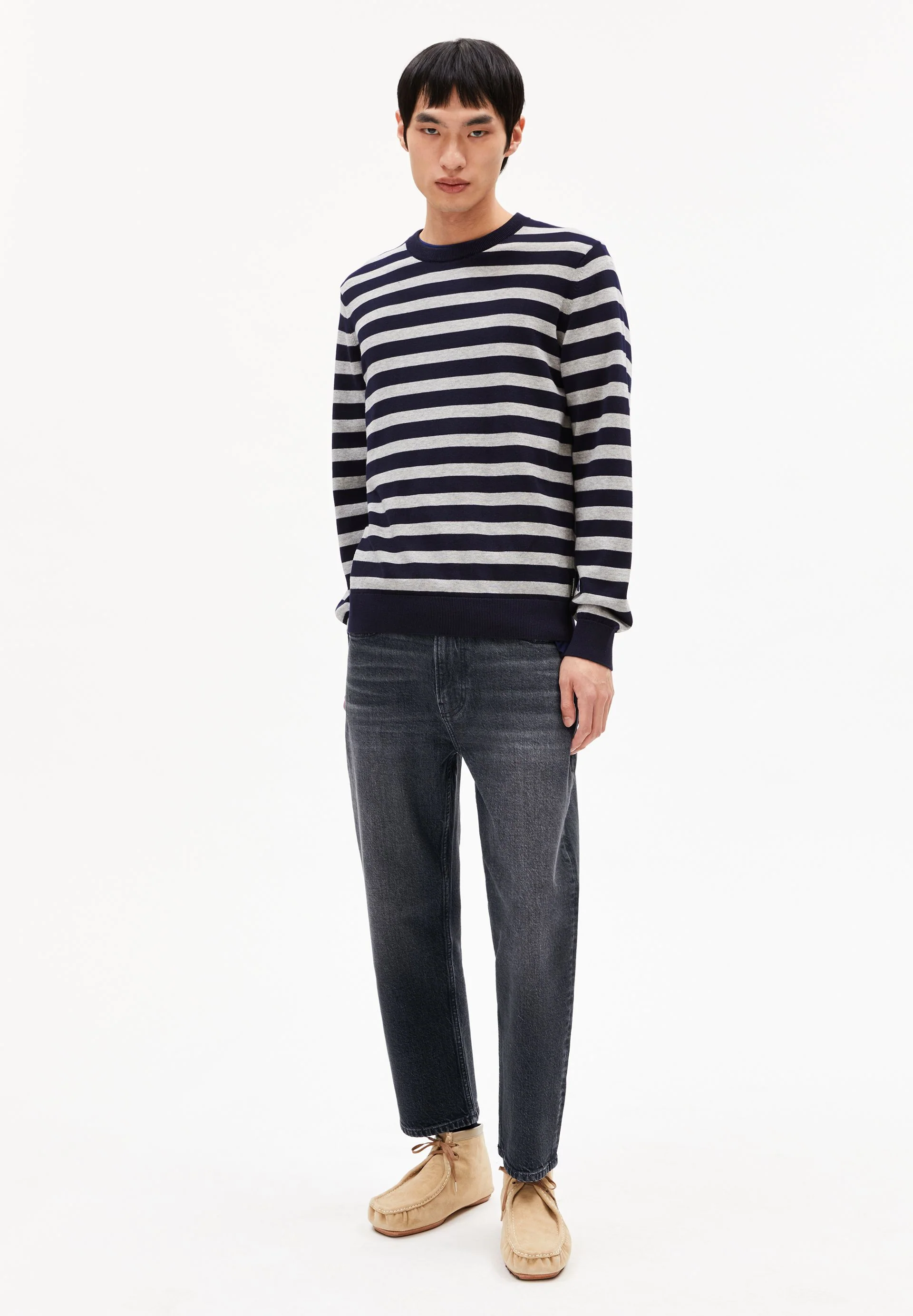 LOUKAA FINE STRIPES STRICKPULLOVER | night sky-silver melange - Image 5