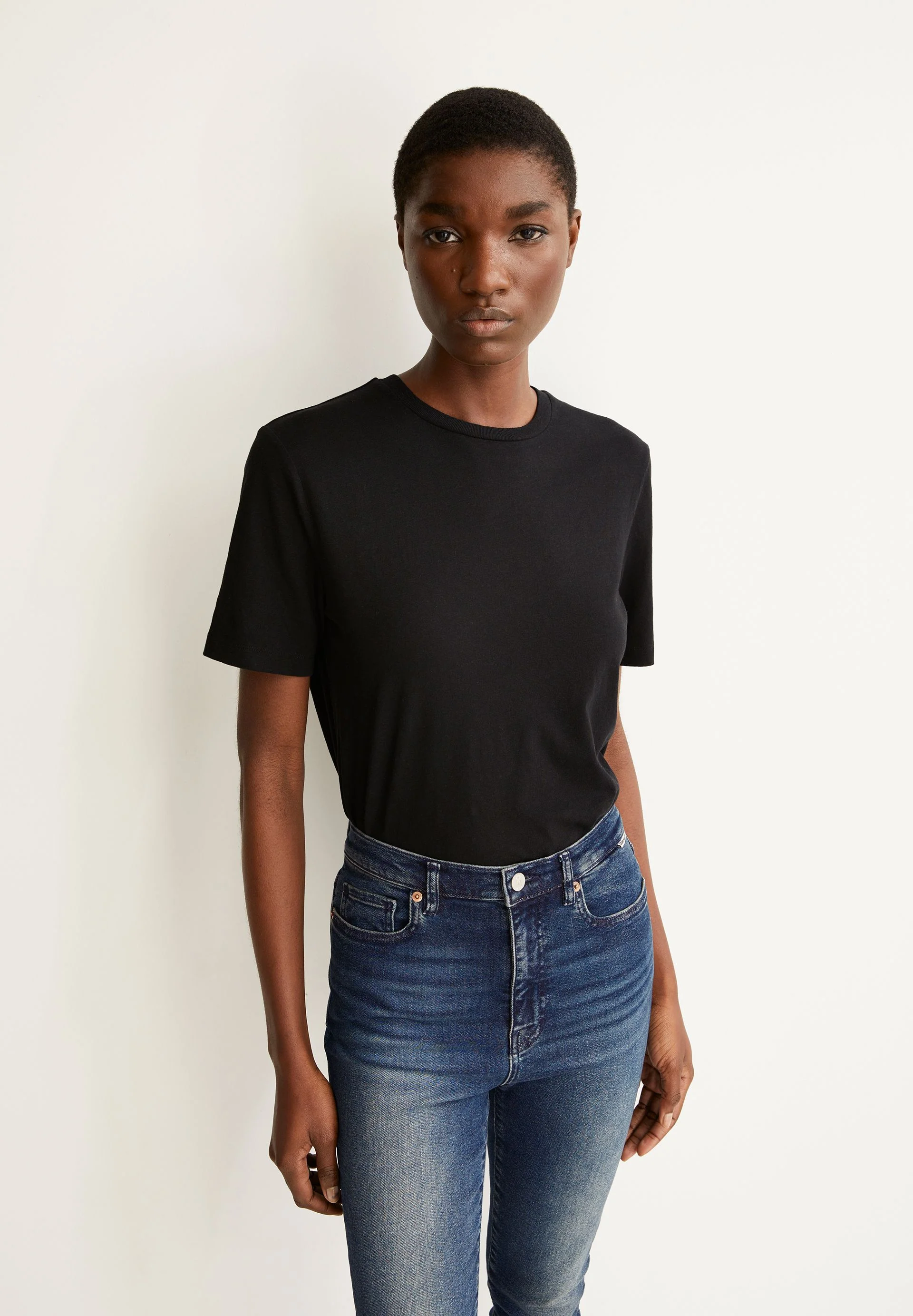 LUALAA LEINEN-MIX T-SHIRT | black - Image 4