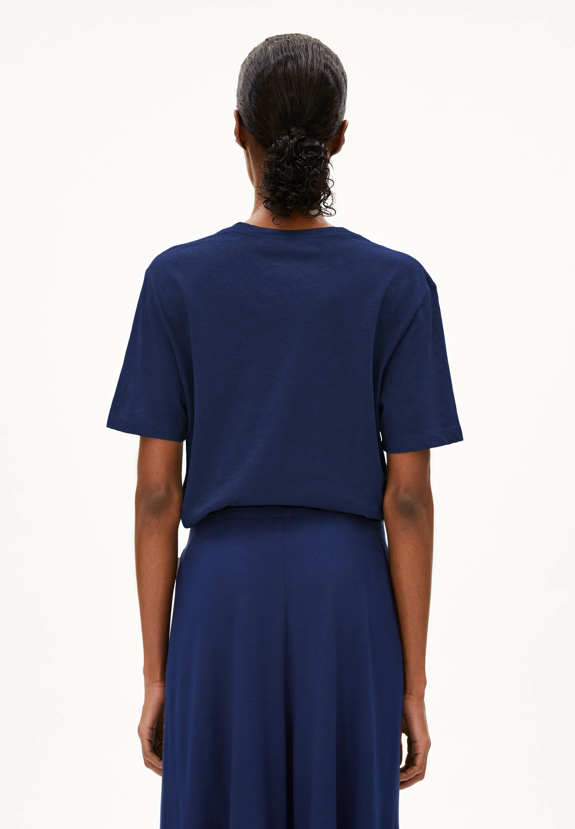 LUALAA LEINEN-MIX T-SHIRT | blue noon - Image 2