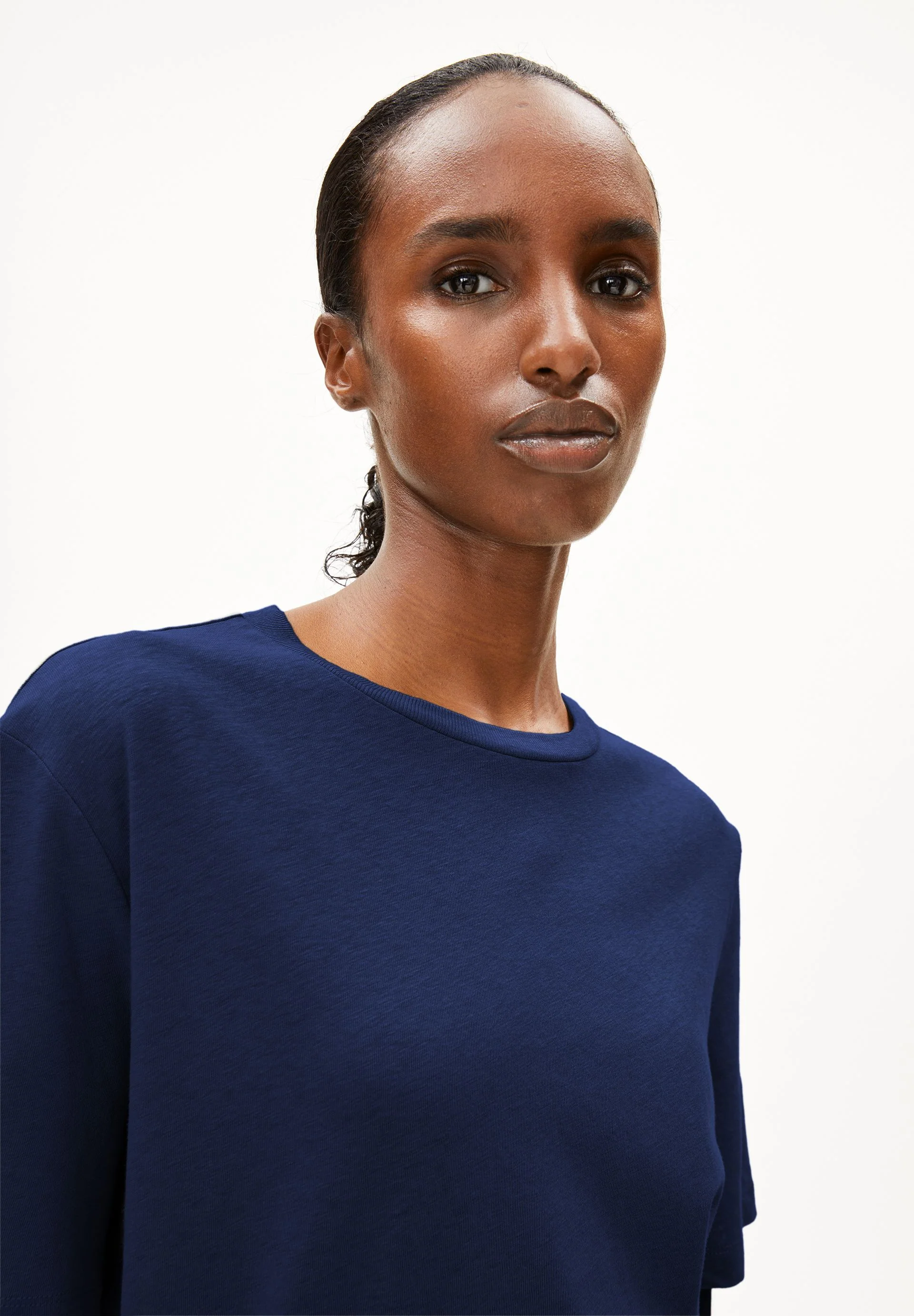 LUALAA LEINEN-MIX T-SHIRT | blue noon - Image 3