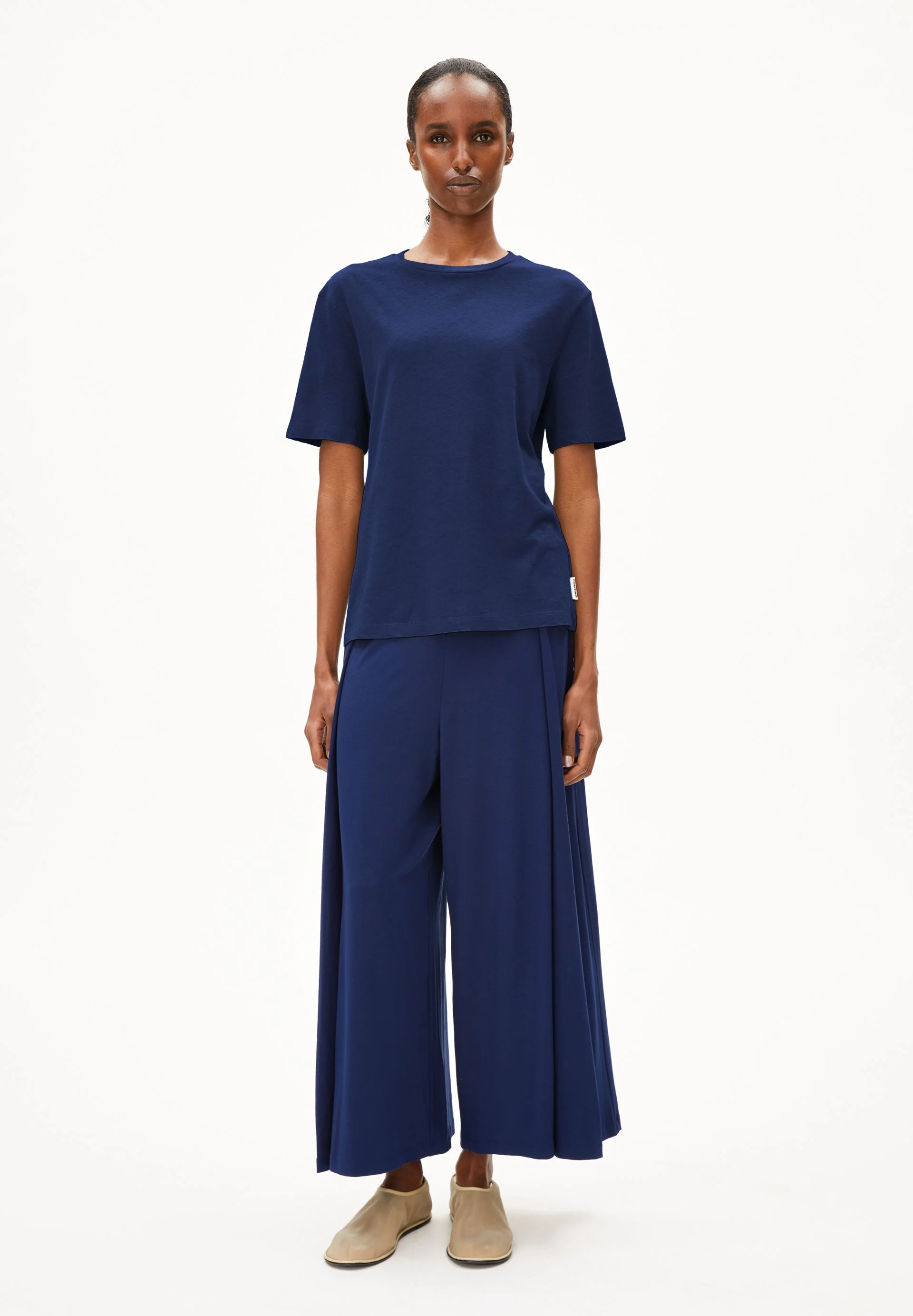 LUALAA LEINEN-MIX T-SHIRT | blue noon - Image 5