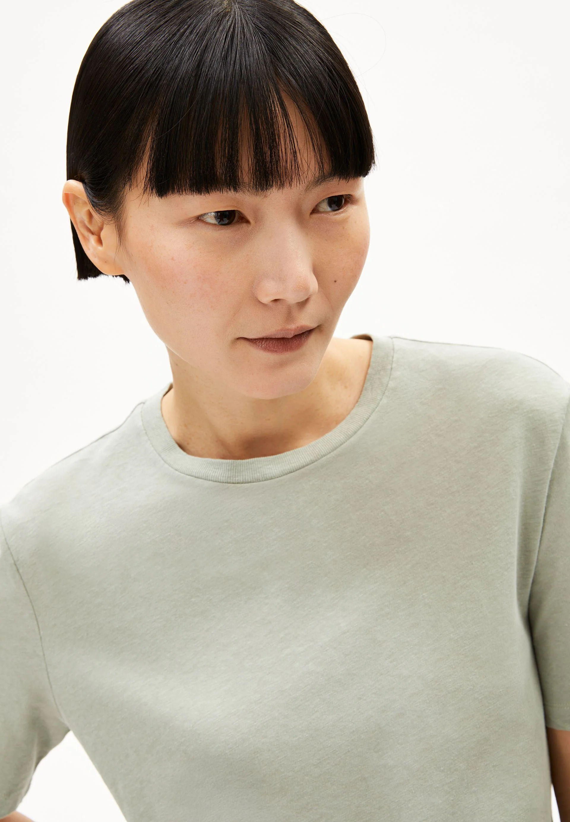 LUALAA LEINEN-MIX T-SHIRT | seagreen - Image 3