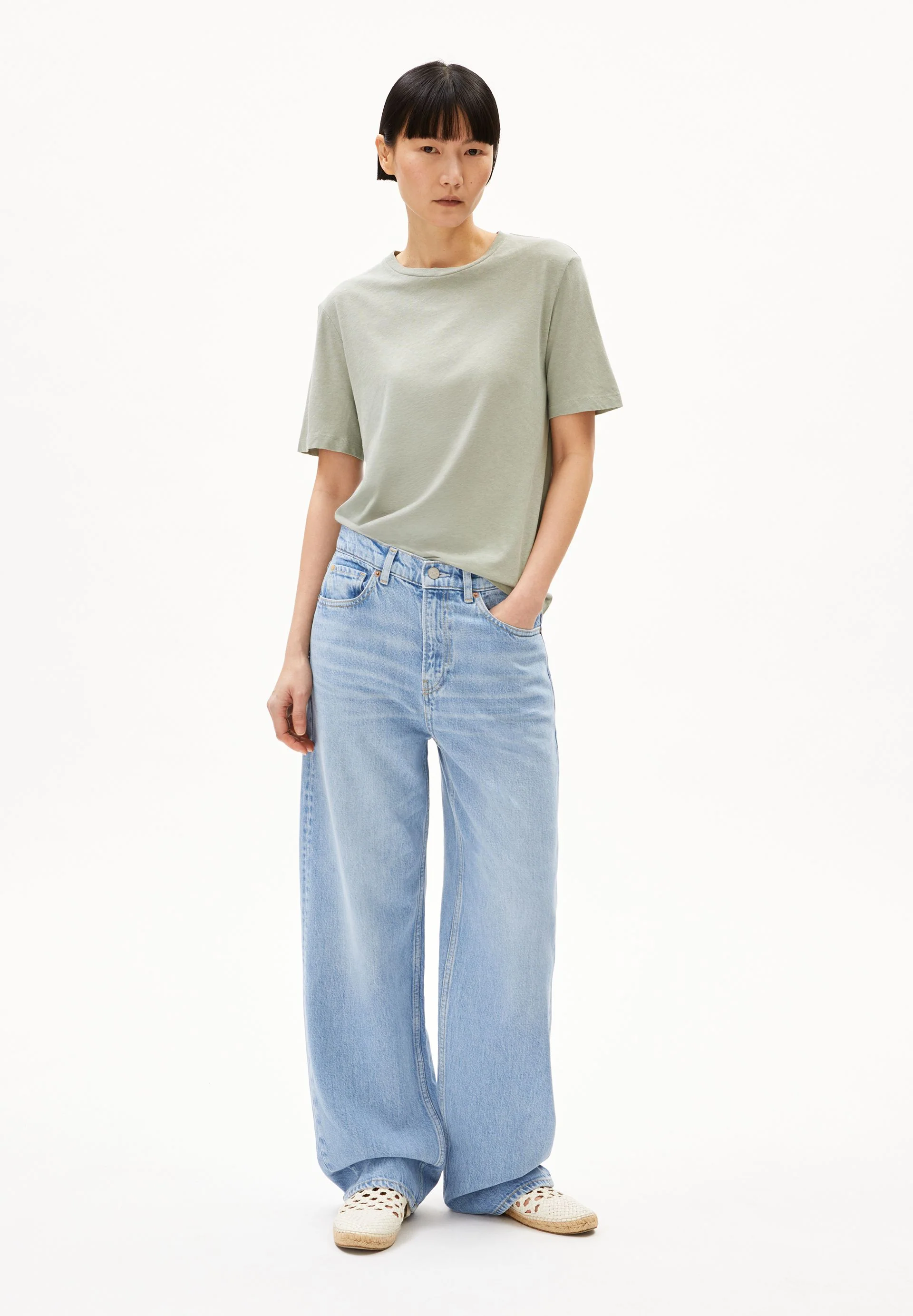 LUALAA LEINEN-MIX T-SHIRT | seagreen - Image 5