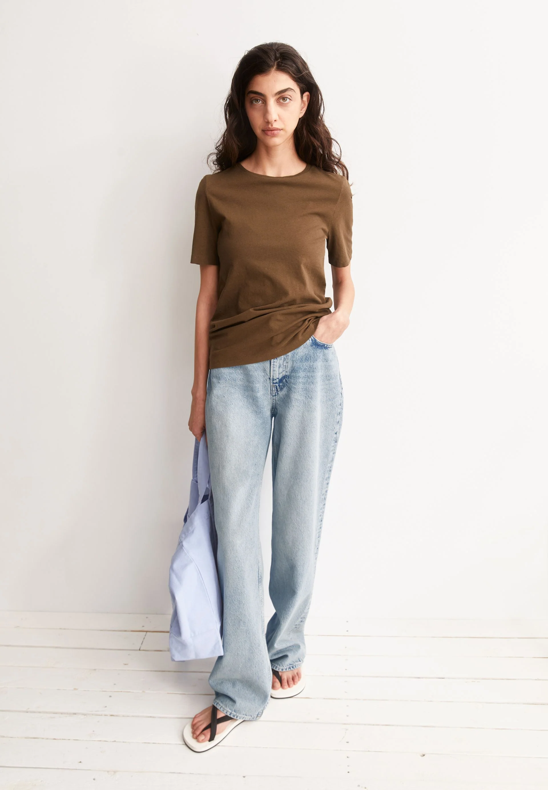 LUALAA LEINEN-MIX T-SHIRT | dried palm - Image 4