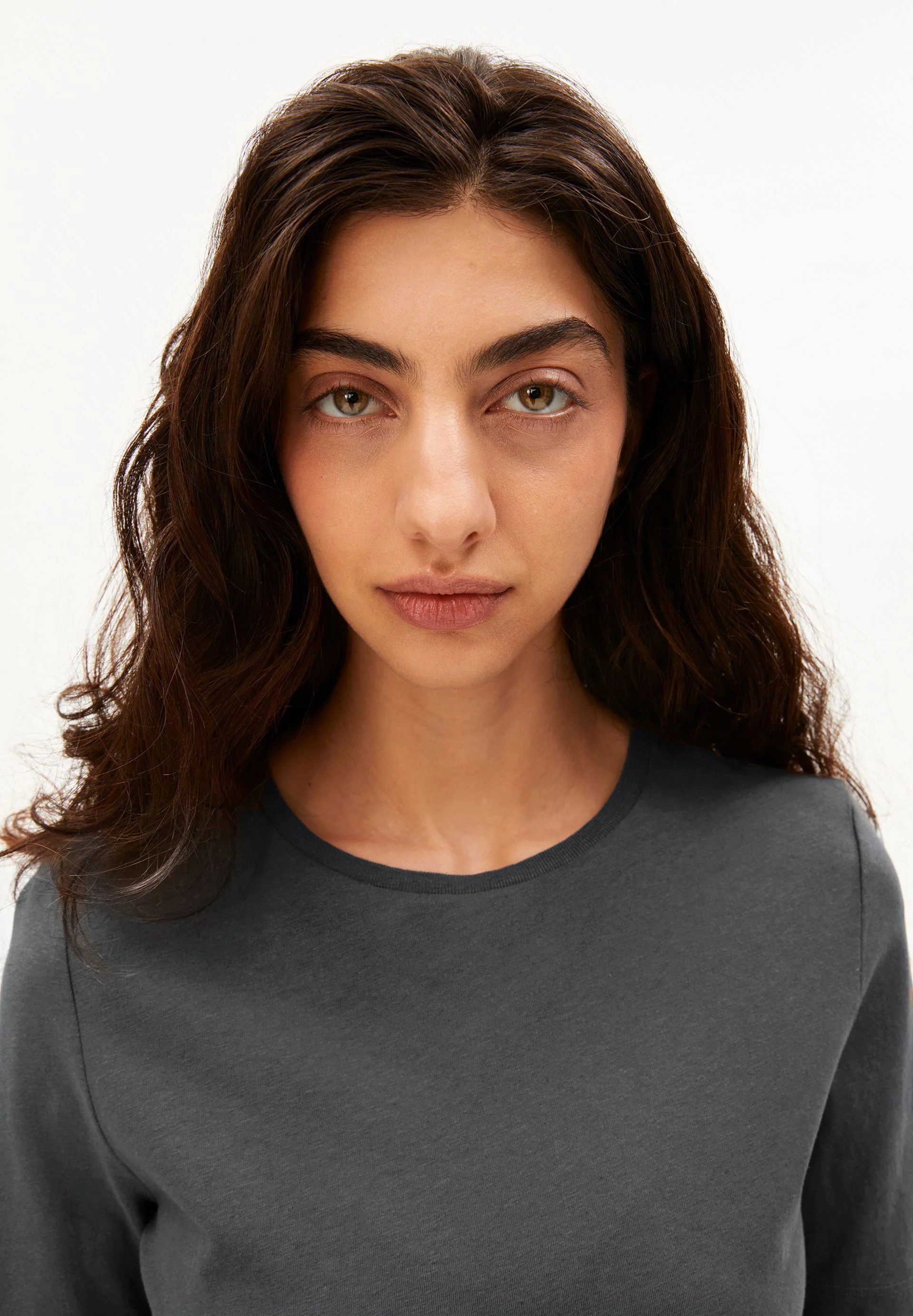 LUALAA LEINEN-MIX T-SHIRT | space steel - Image 3