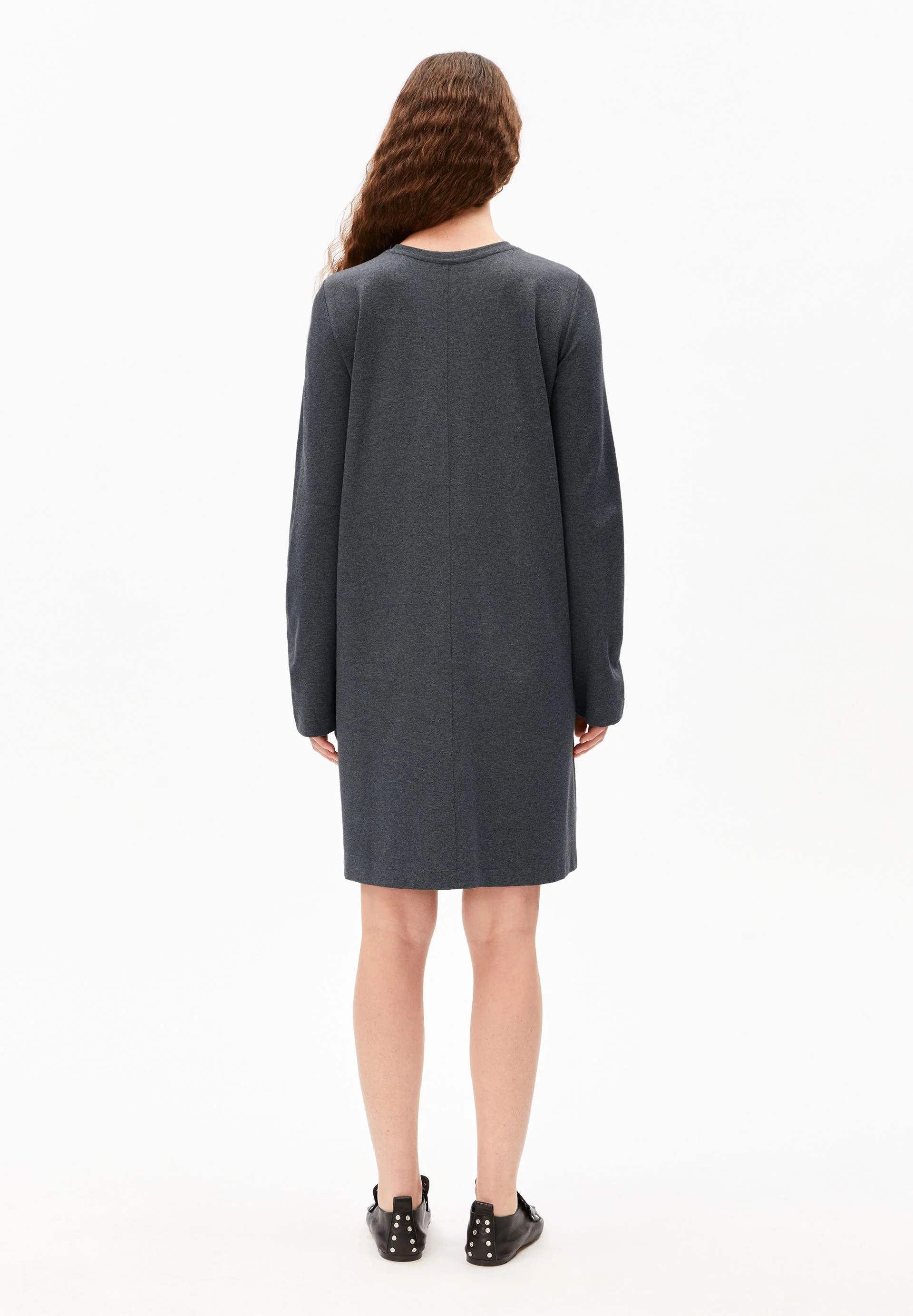 MAARILIANA LANGÄRMLIGES JERSEYKLEID | steel melange - Image 2