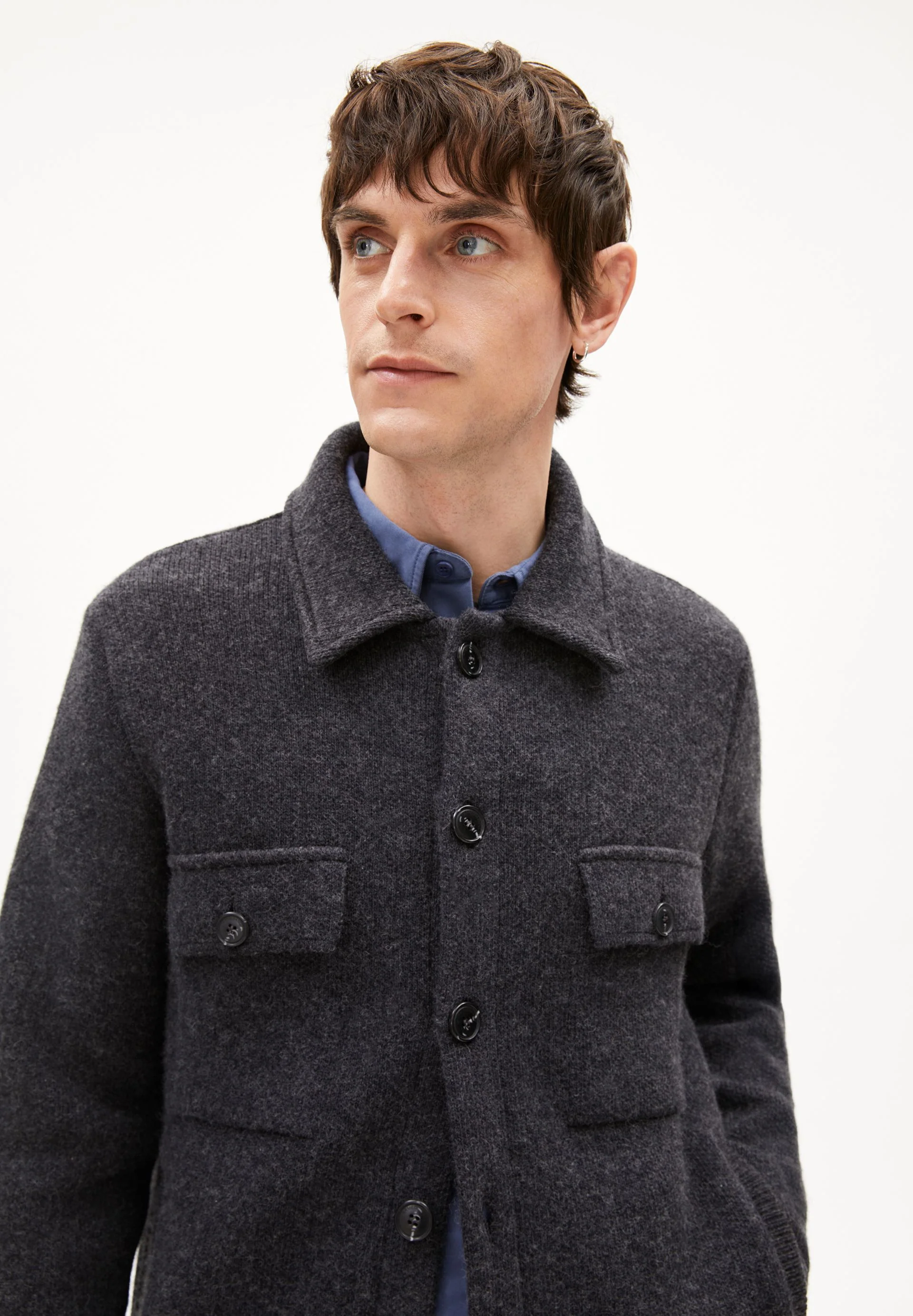 MAARK STRICK-OVERSHIRT | steel melange - Image 3
