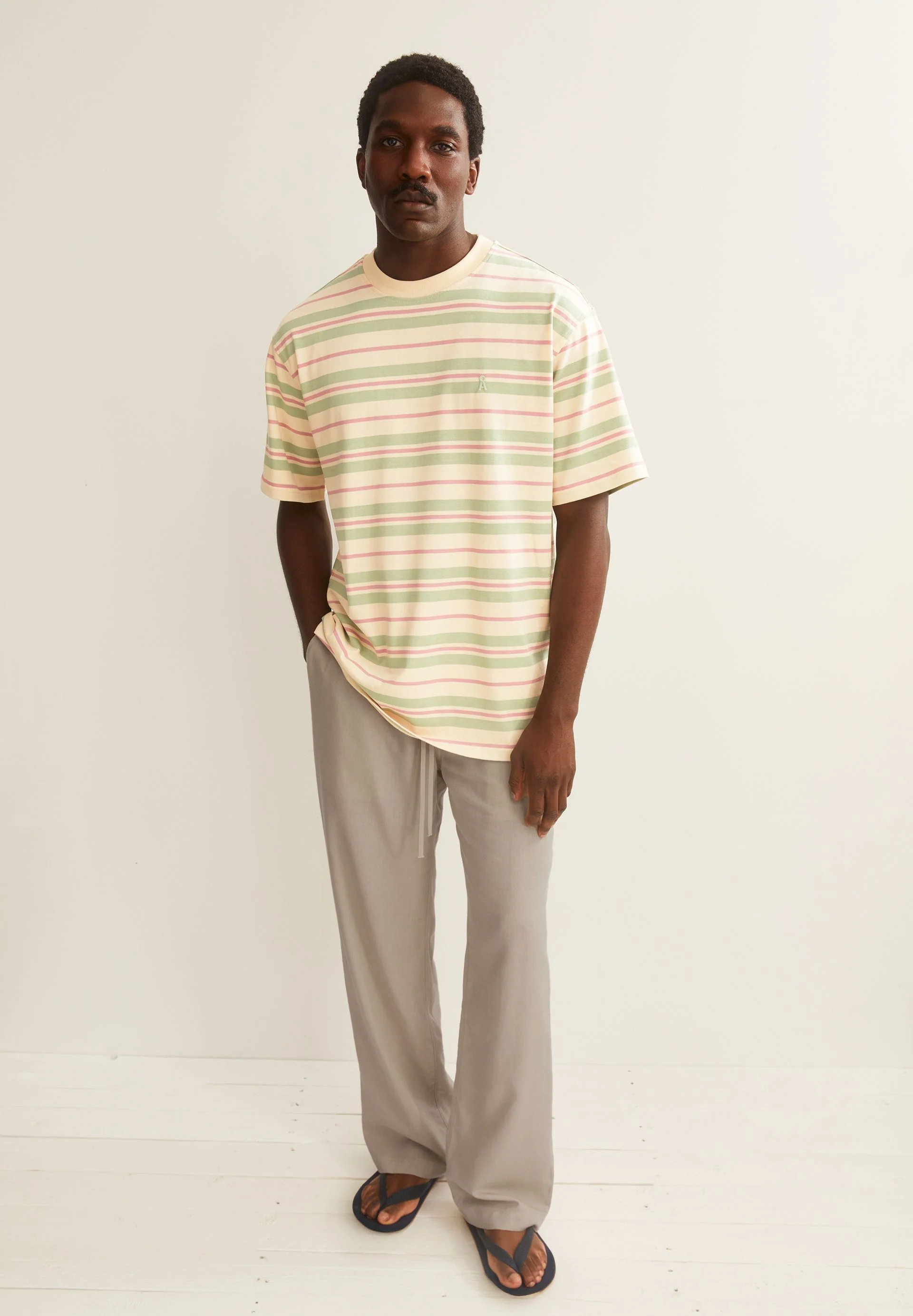 MAARKOS GESTREIFTES T-SHIRT | foam-washed berry - Image 4