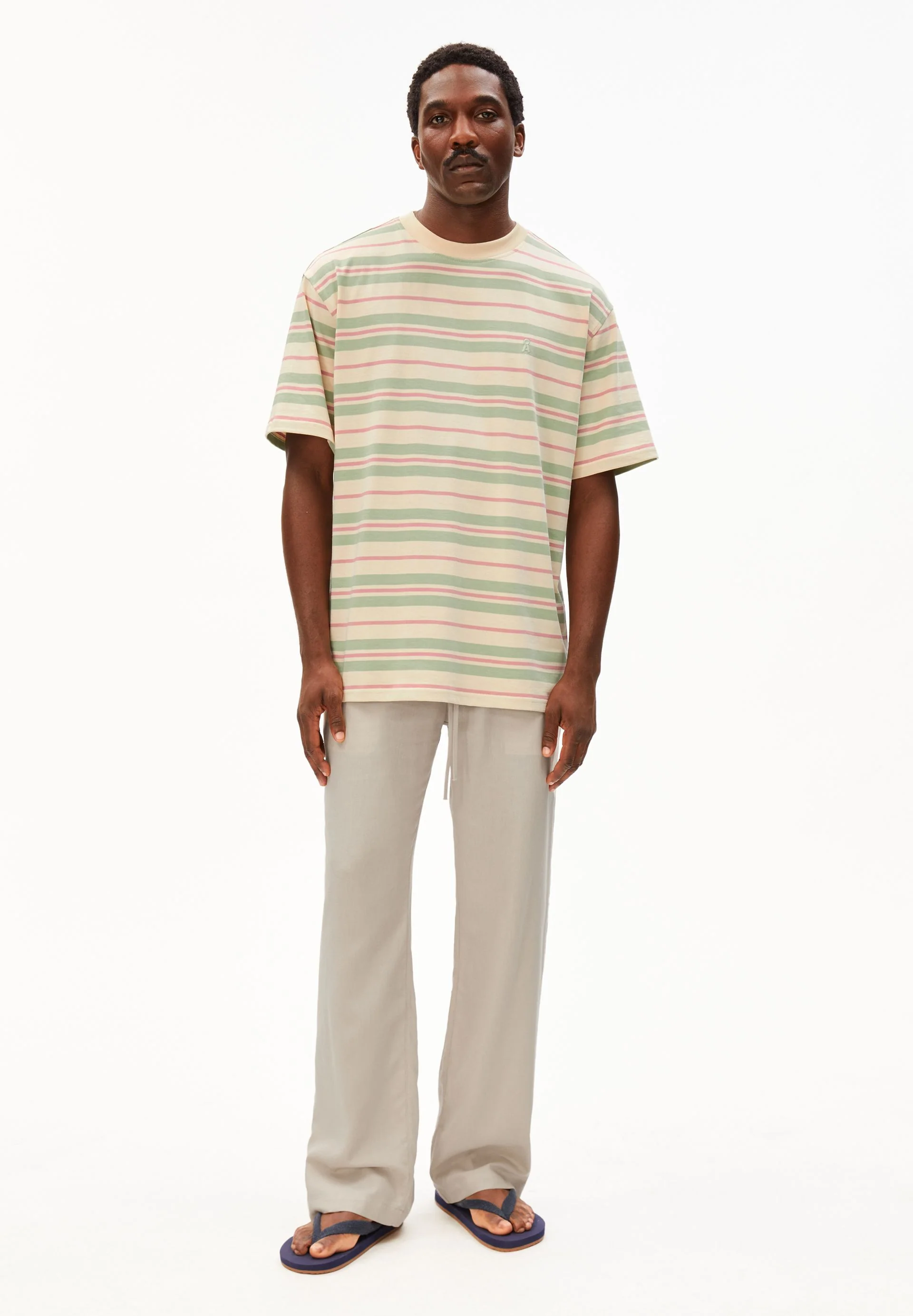 MAARKOS GESTREIFTES T-SHIRT | foam-washed berry - Image 5