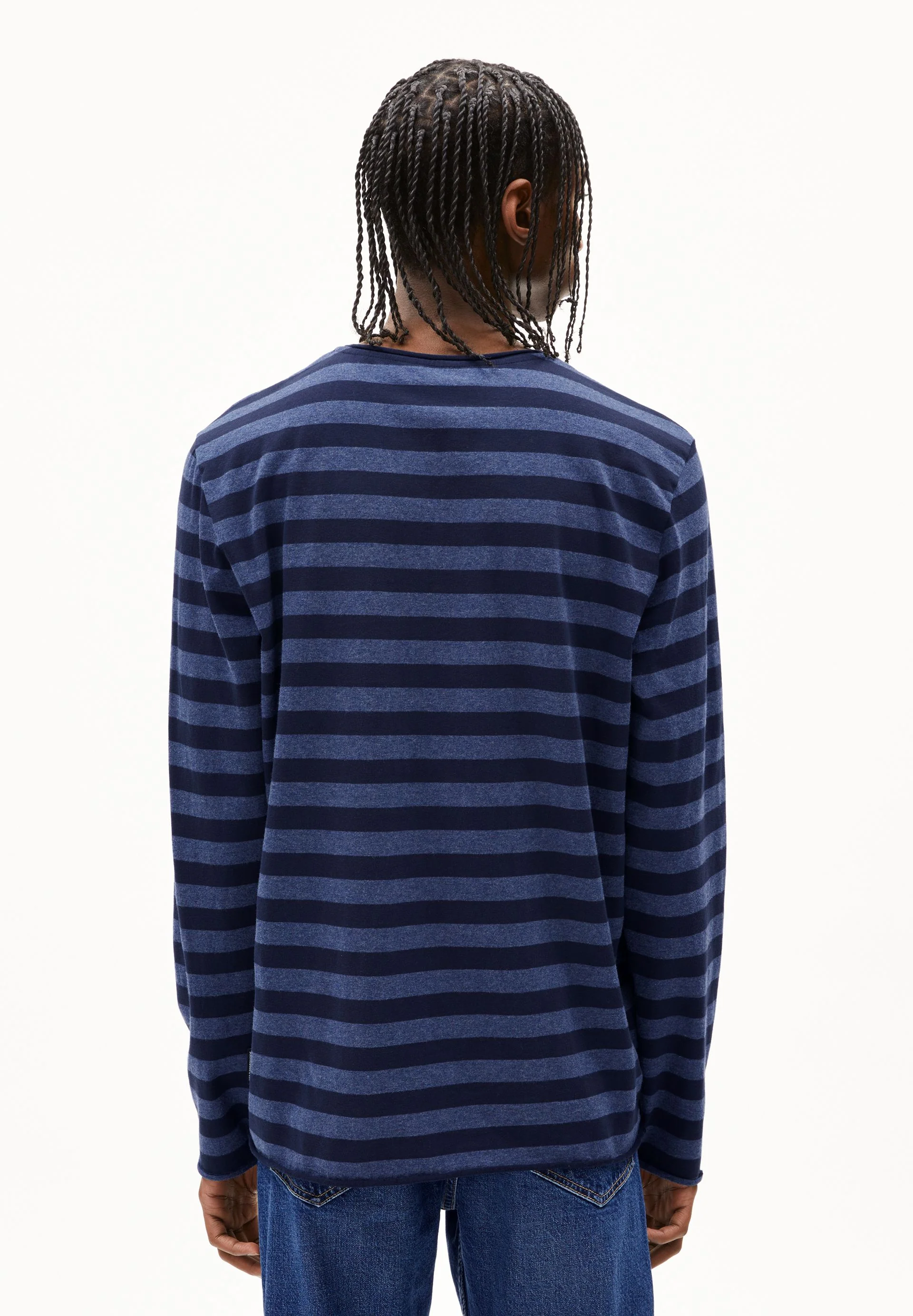 MAARKOS LS STRIPES BR | blue melange-night sky - Image 2