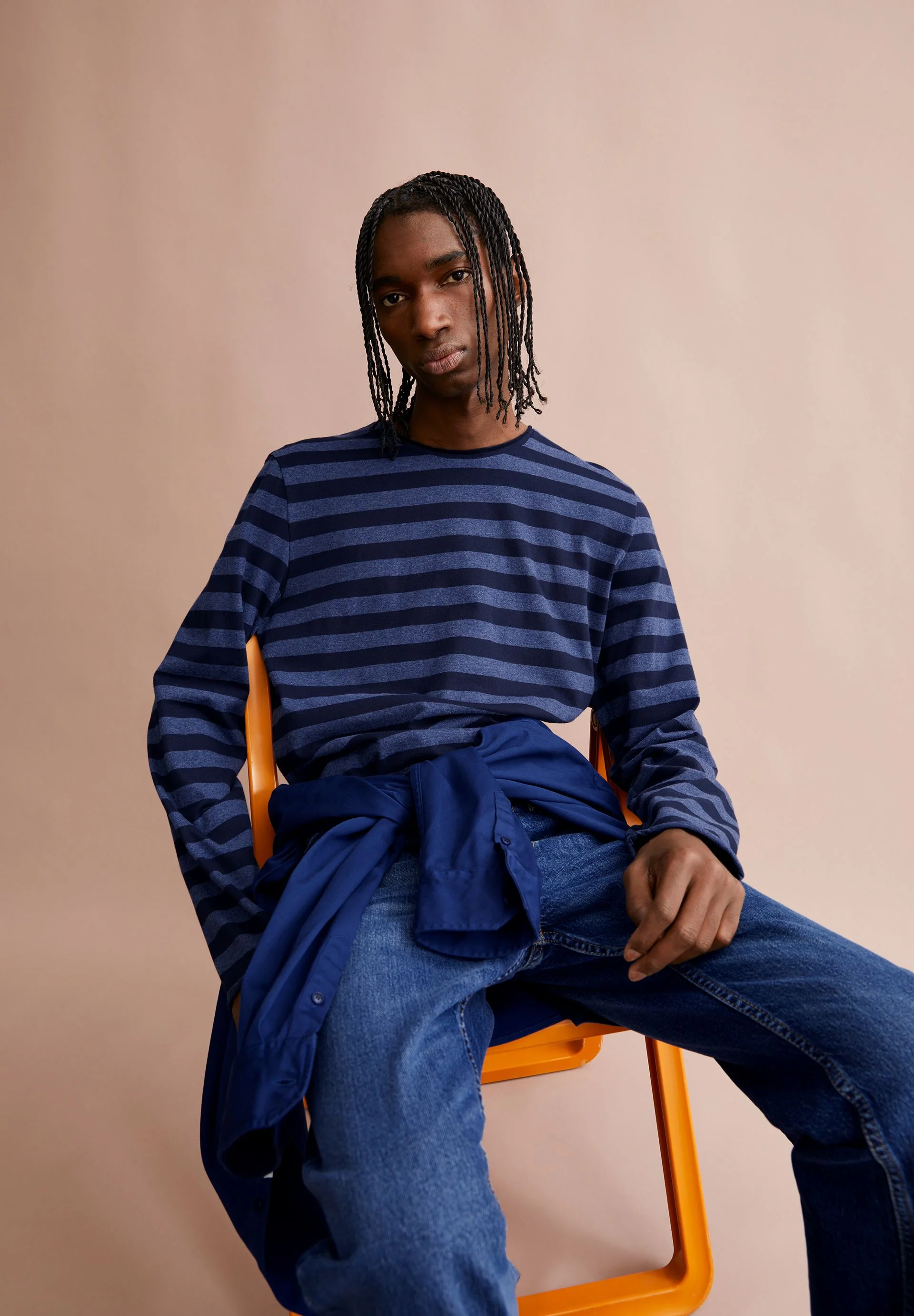 MAARKOS LS STRIPES BR | blue melange-night sky - Image 4