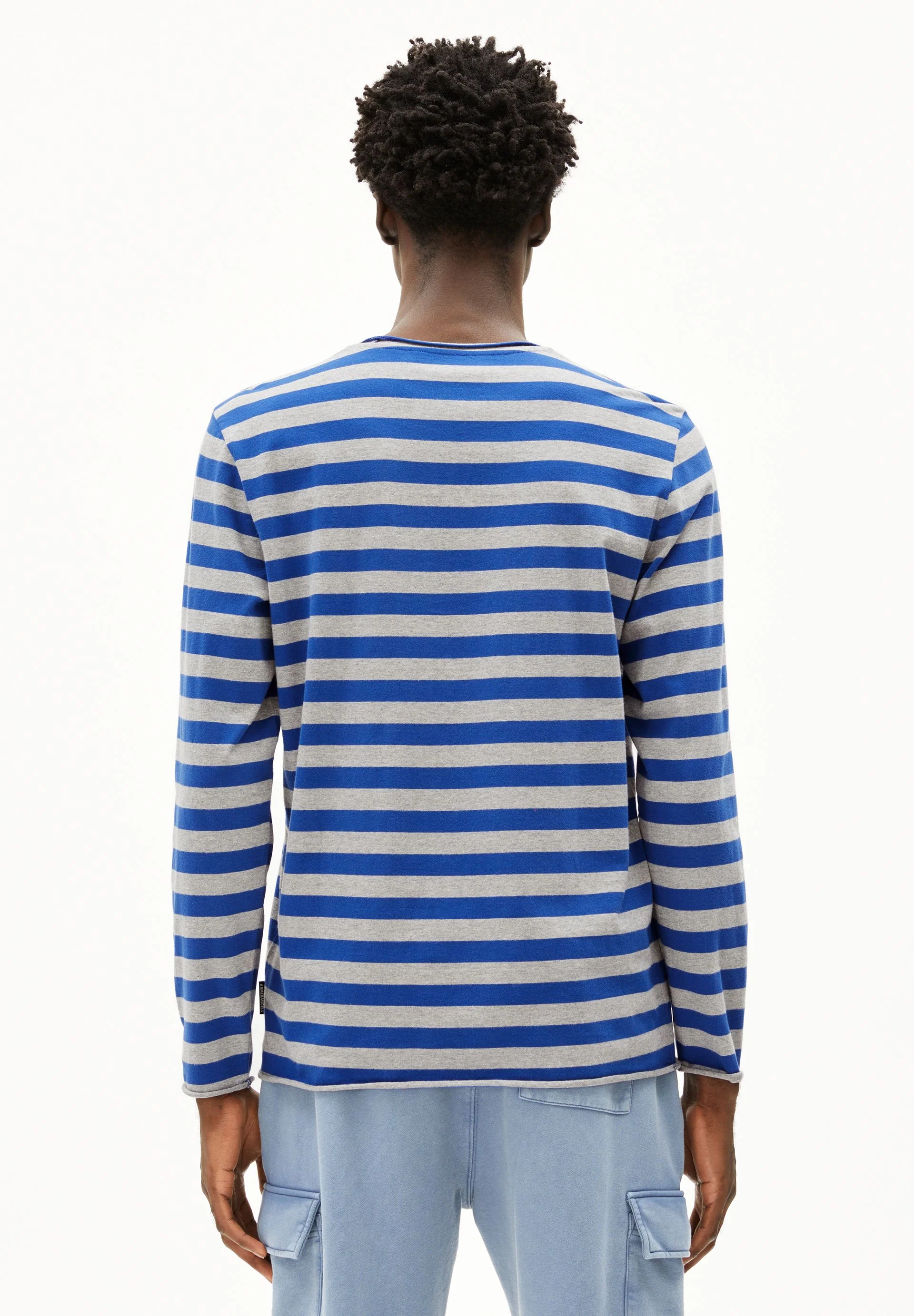 MAARKOS LS STRIPES BR | silver melange-dark wave - Image 2