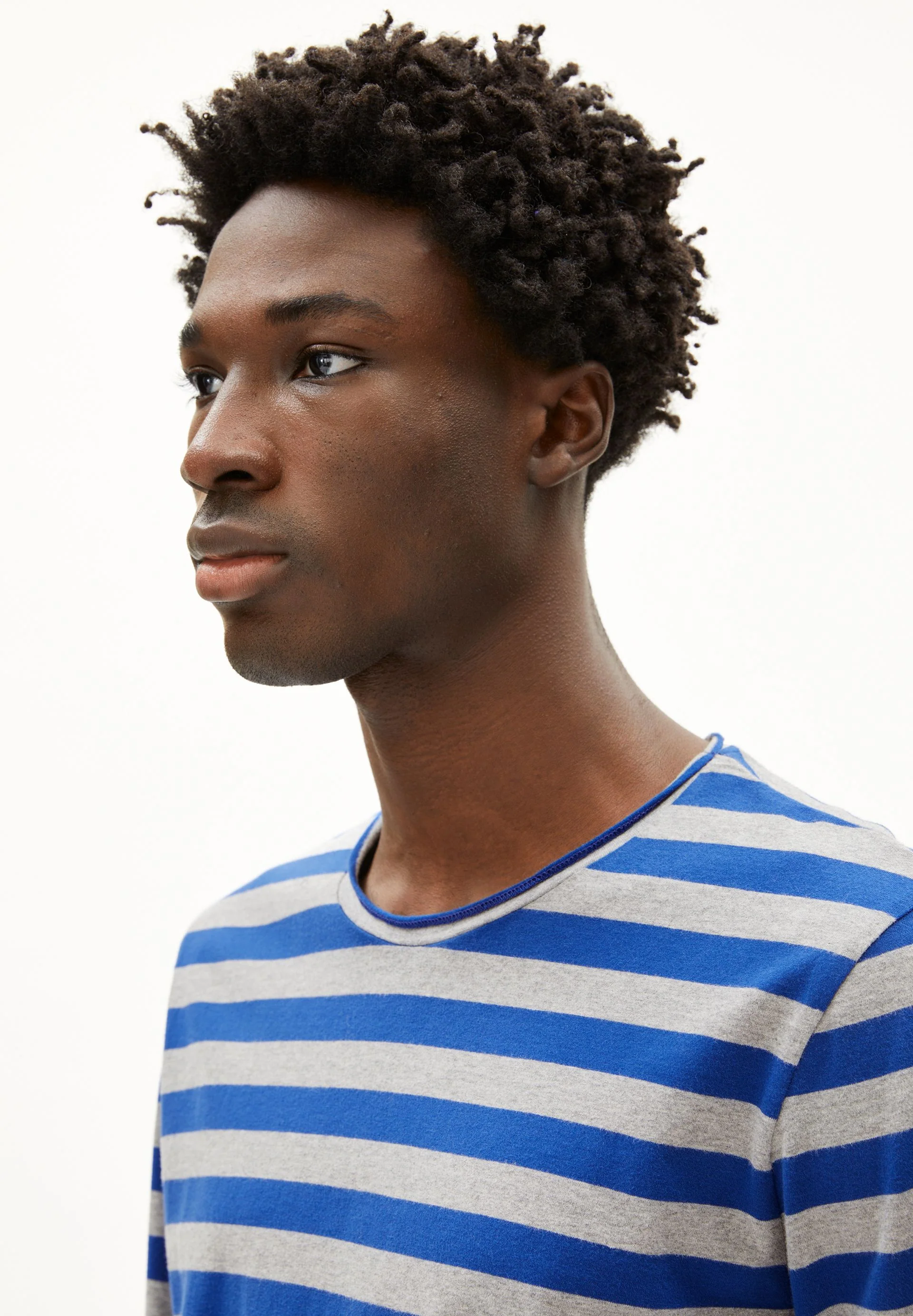 MAARKOS LS STRIPES BR | silver melange-dark wave - Image 3