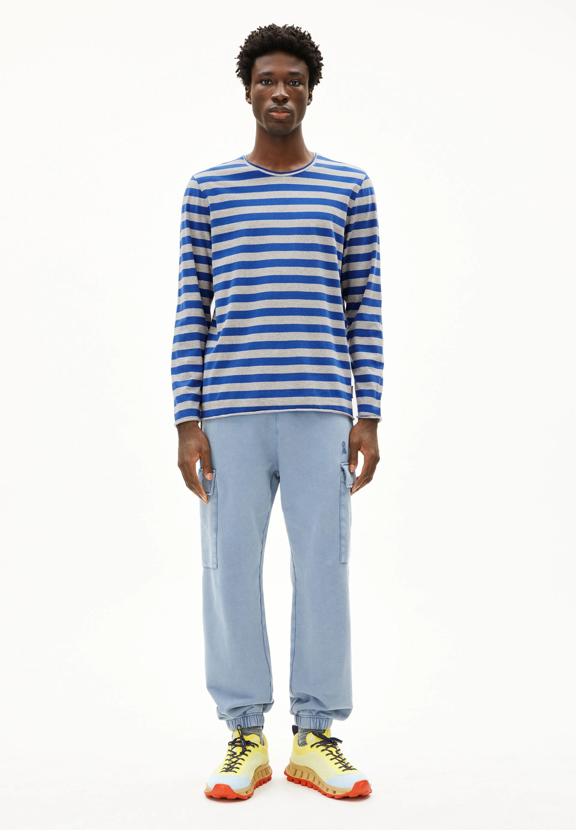 MAARKOS LS STRIPES BR | silver melange-dark wave - Image 5
