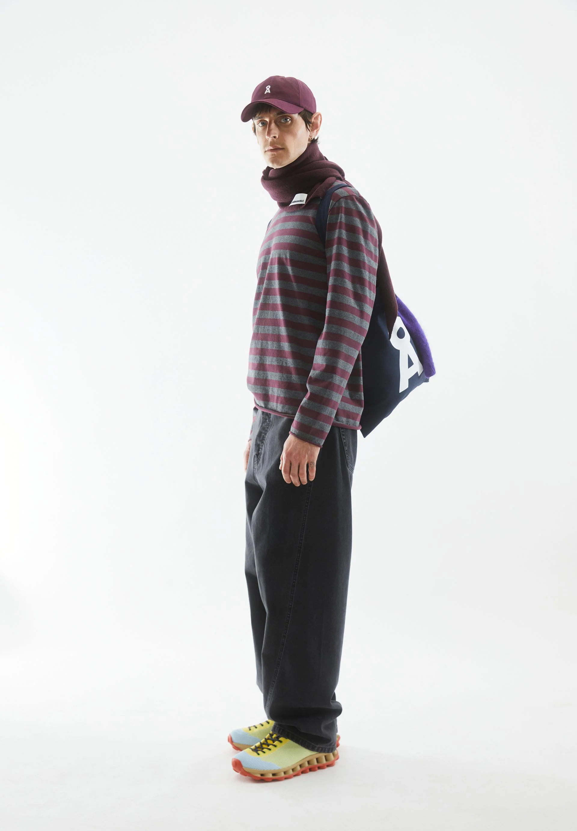 MAARKOS LS STRIPES BR | steel melange-dark cranberry - Image 4