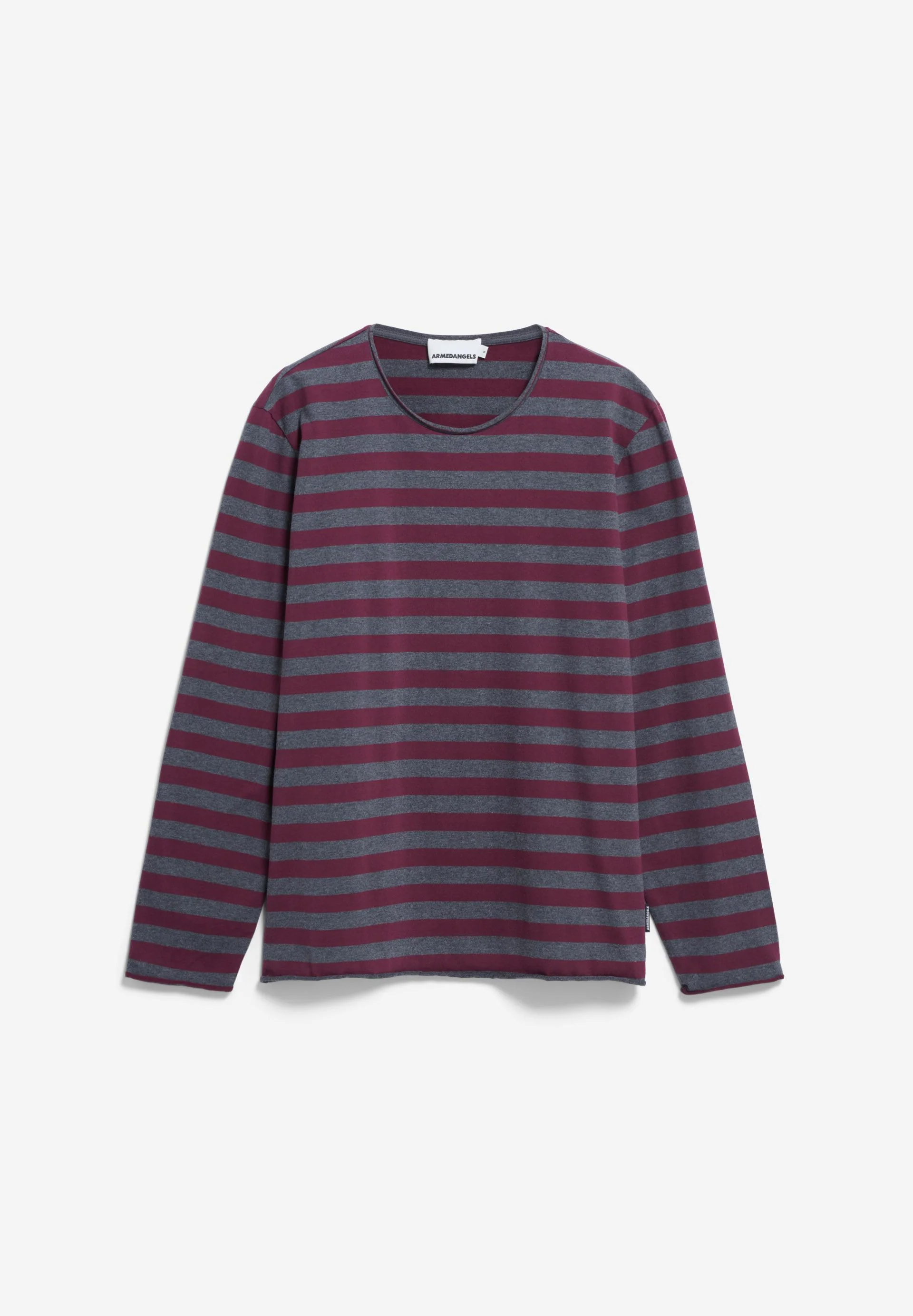MAARKOS LS STRIPES BR | steel melange-dark cranberry - Image 6