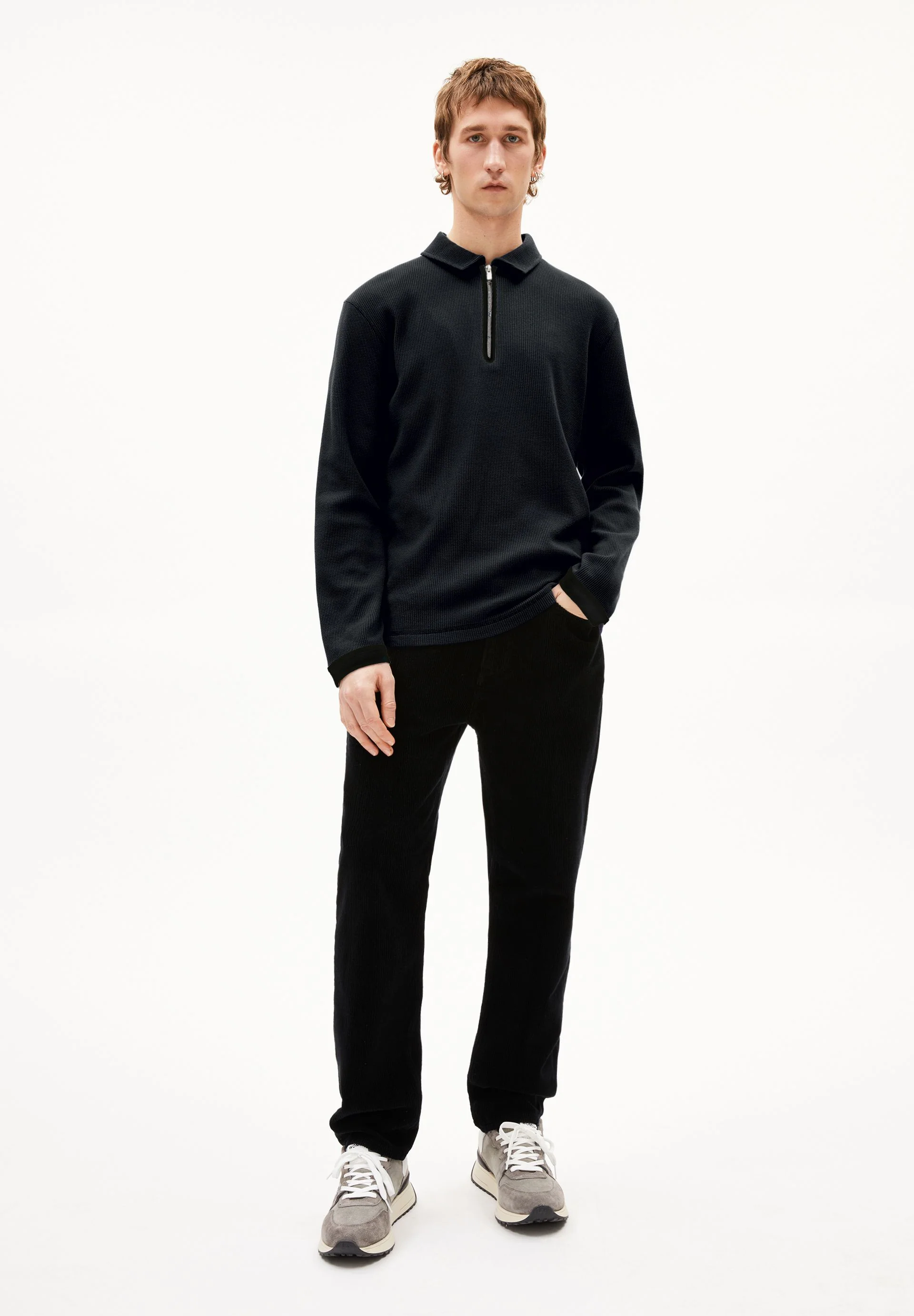 MAARKOS LS WAFFLE ZIP | black - Image 5