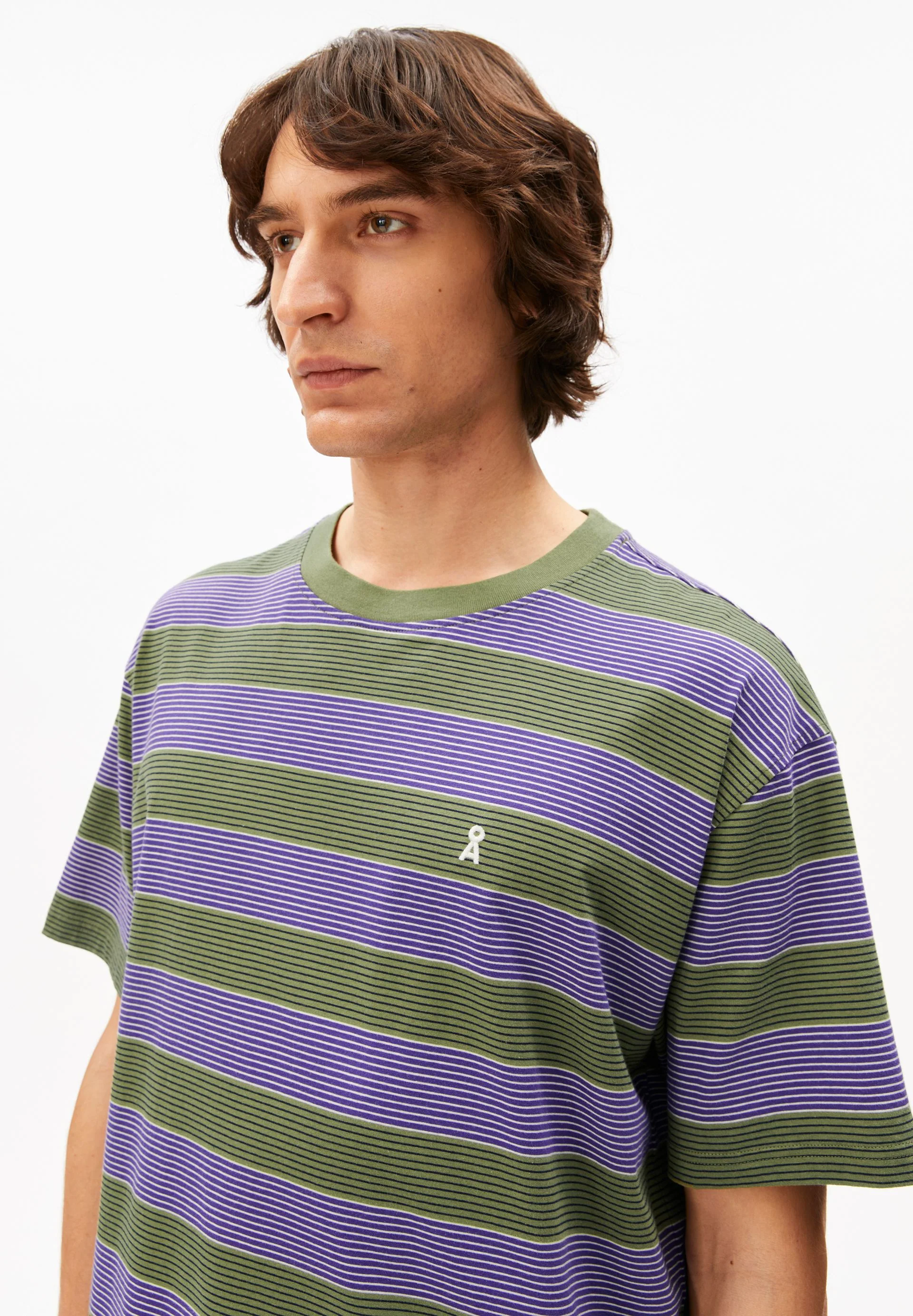 MAARKOS MULTI GESTREIFTES T-SHIRT | pungent purple-fatigue green - Image 3