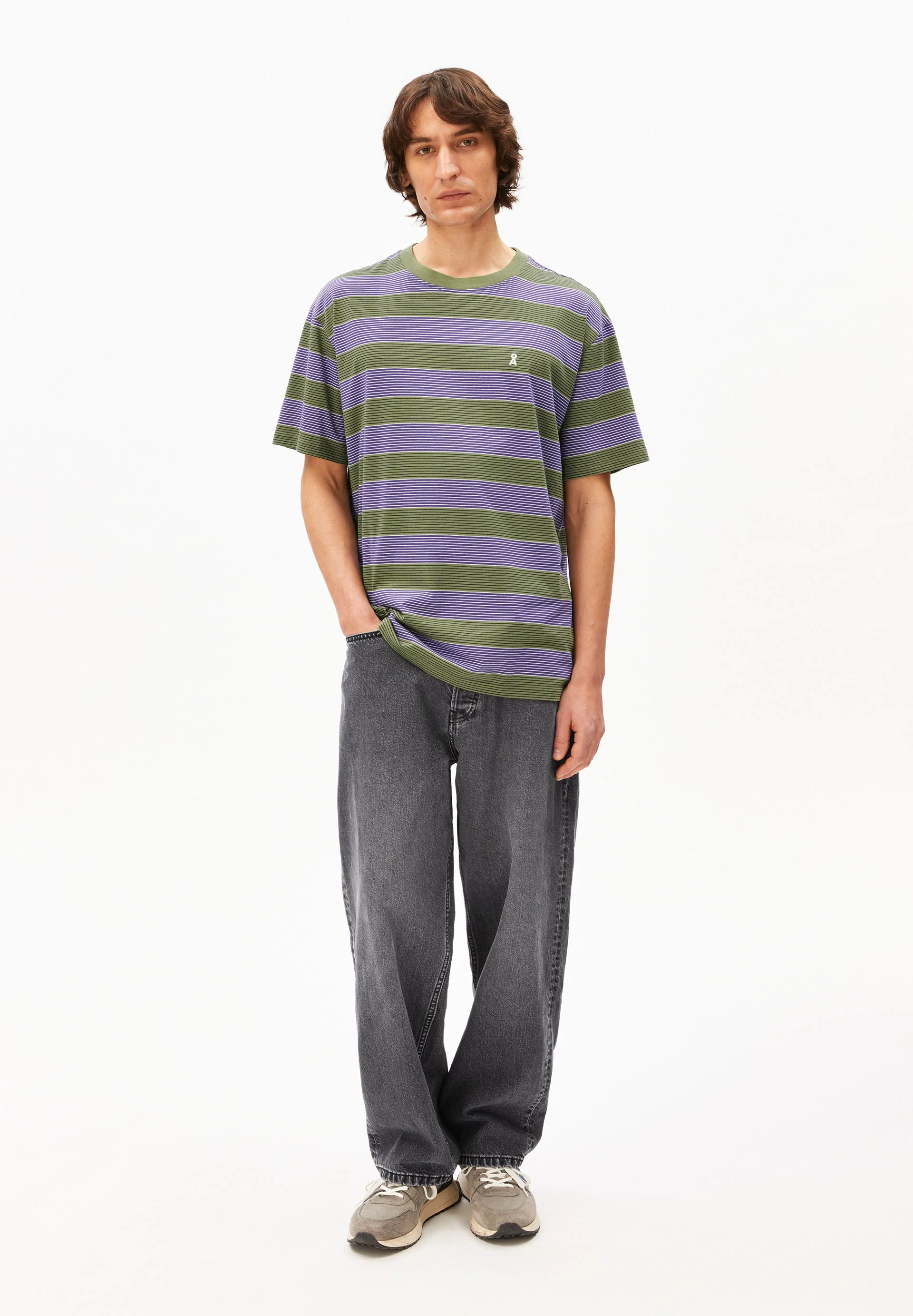 MAARKOS MULTI GESTREIFTES T-SHIRT | pungent purple-fatigue green - Image 5