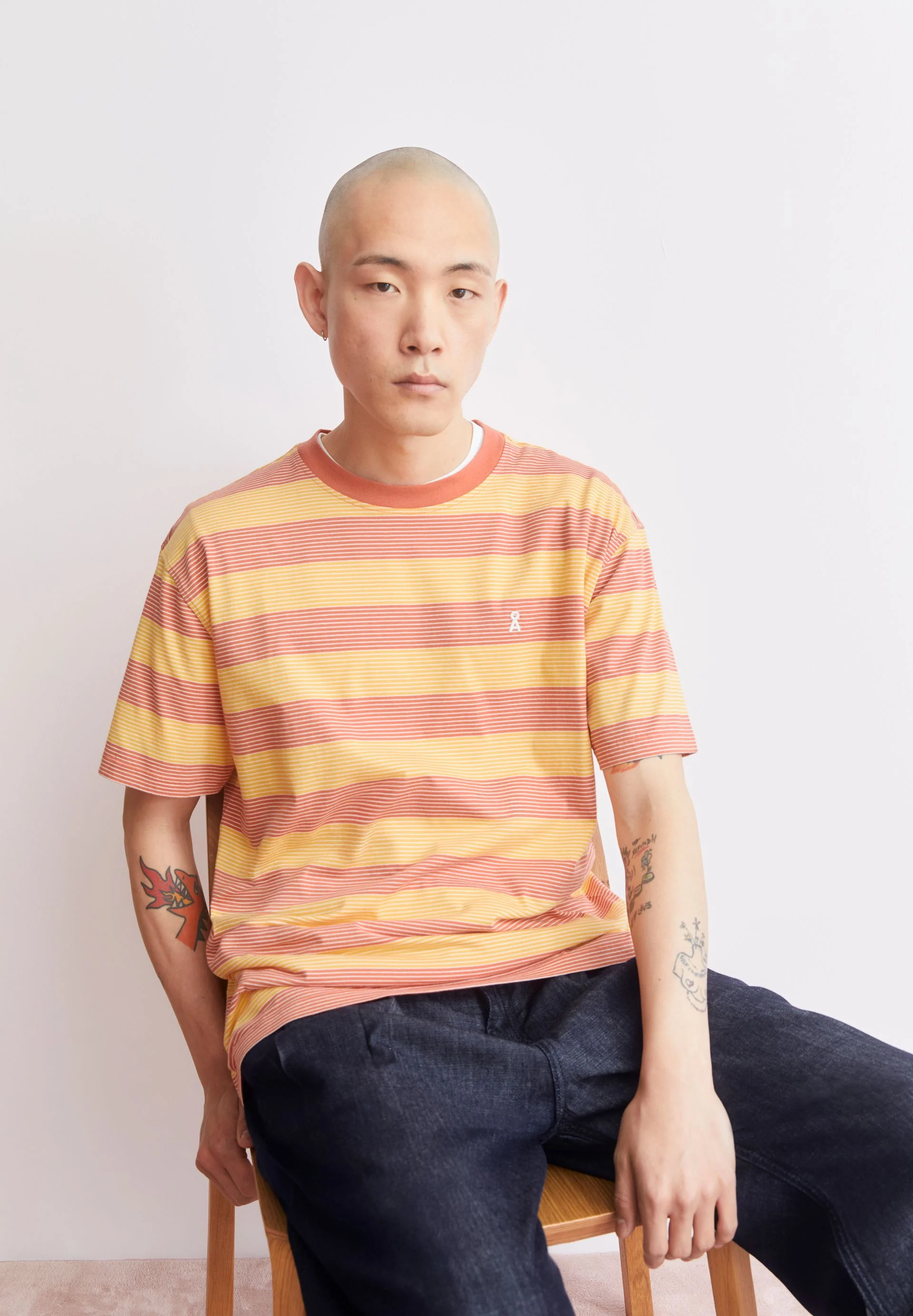 MAARKOS MULTI GESTREIFTES T-SHIRT | sunflower-tabasco red - Image 4