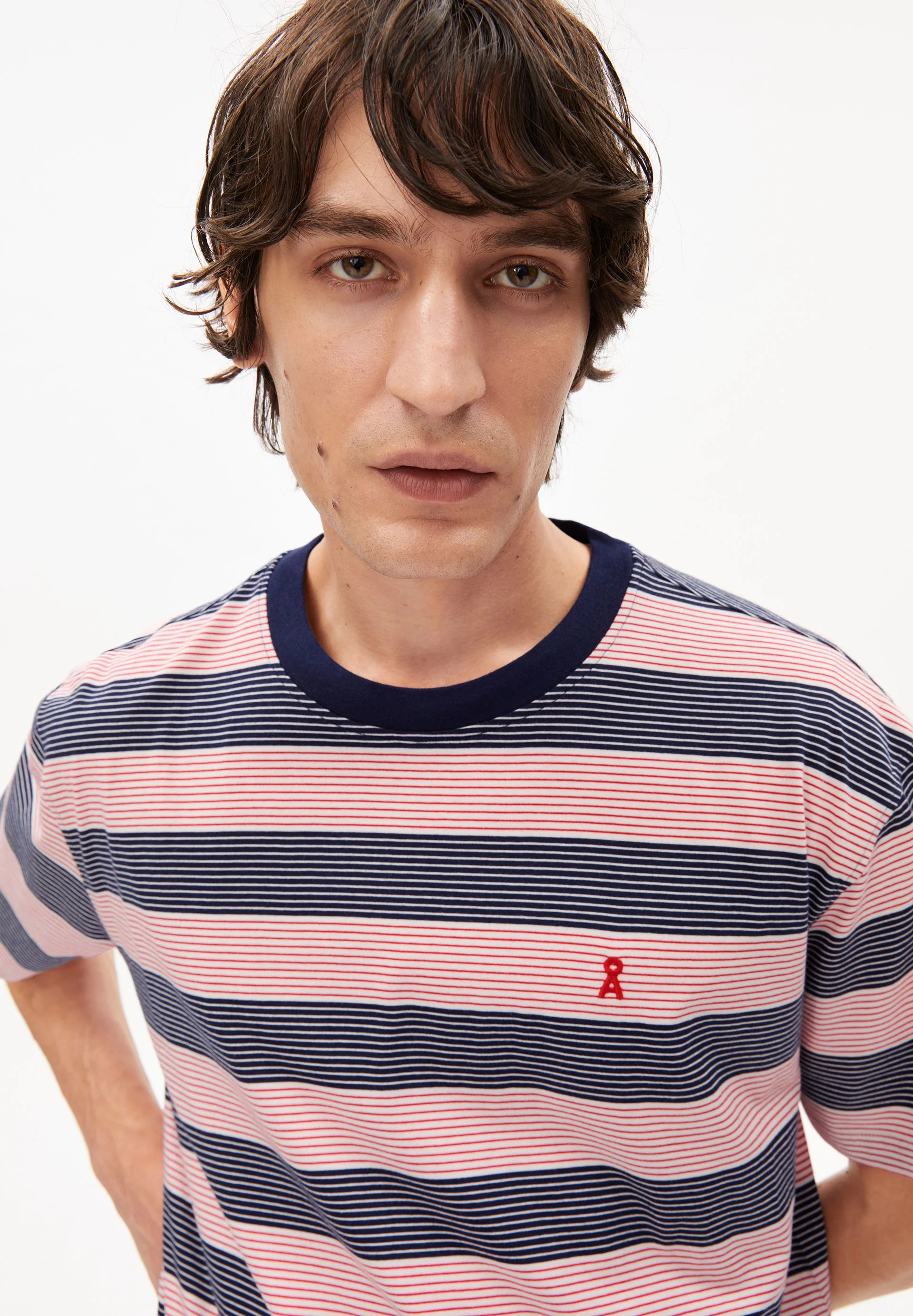 MAARKOS MULTI GESTREIFTES T-SHIRT | tinted navy-oatmilk - Image 3