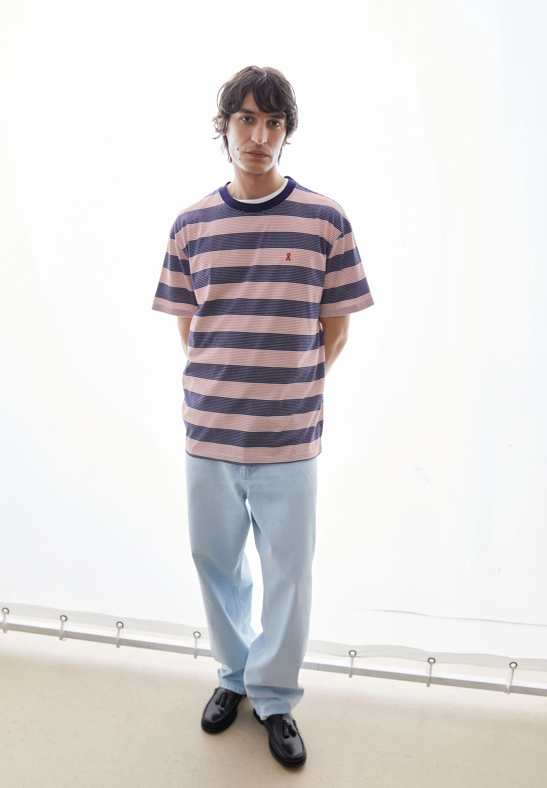 MAARKOS MULTI GESTREIFTES T-SHIRT | tinted navy-oatmilk - Image 4