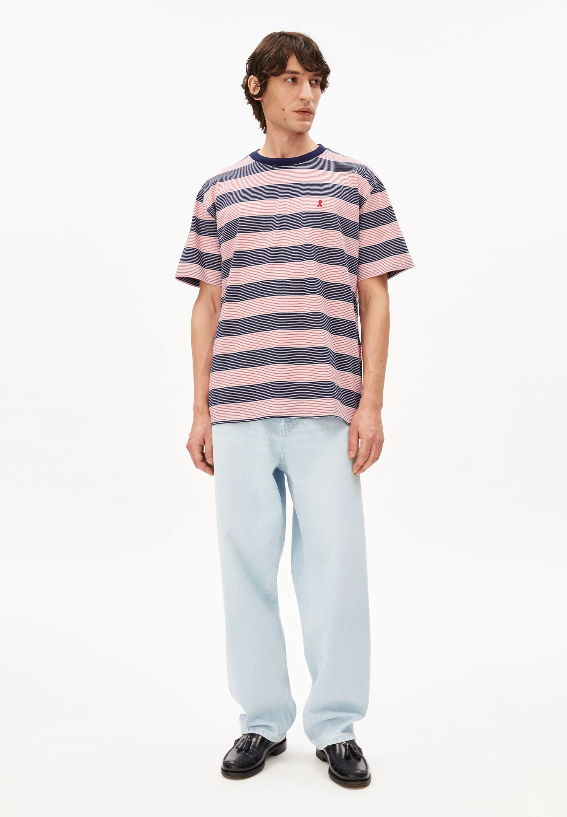 MAARKOS MULTI GESTREIFTES T-SHIRT | tinted navy-oatmilk - Image 5