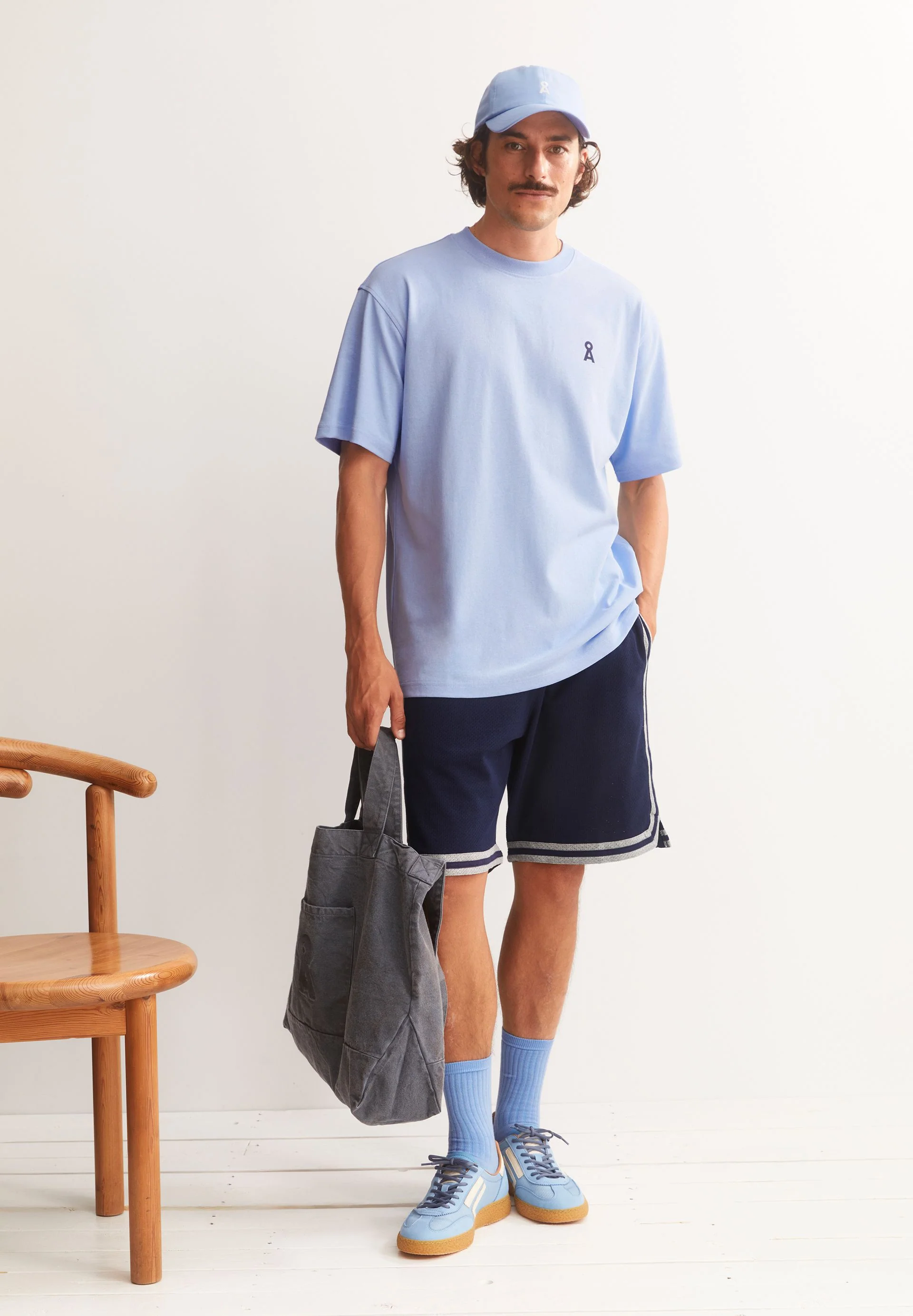 MAARKOS NO PLASTIC T-SHIRT | wedgwood - Image 4