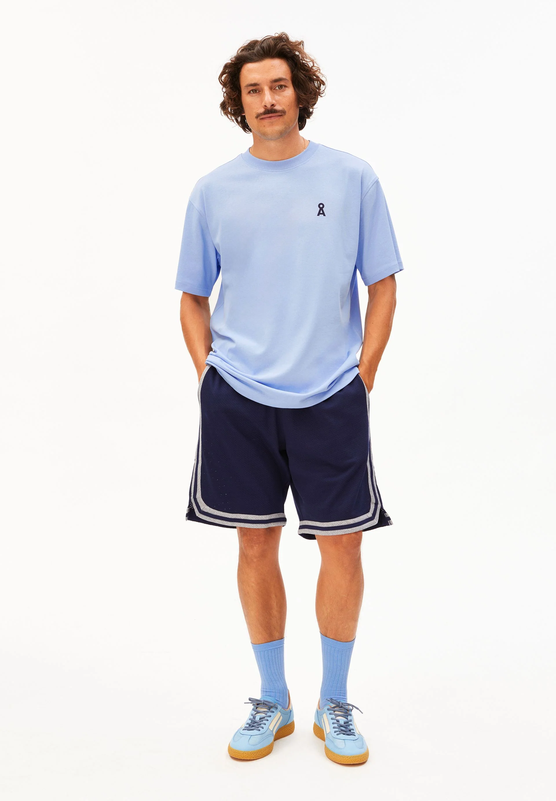 MAARKOS NO PLASTIC T-SHIRT | wedgwood - Image 5