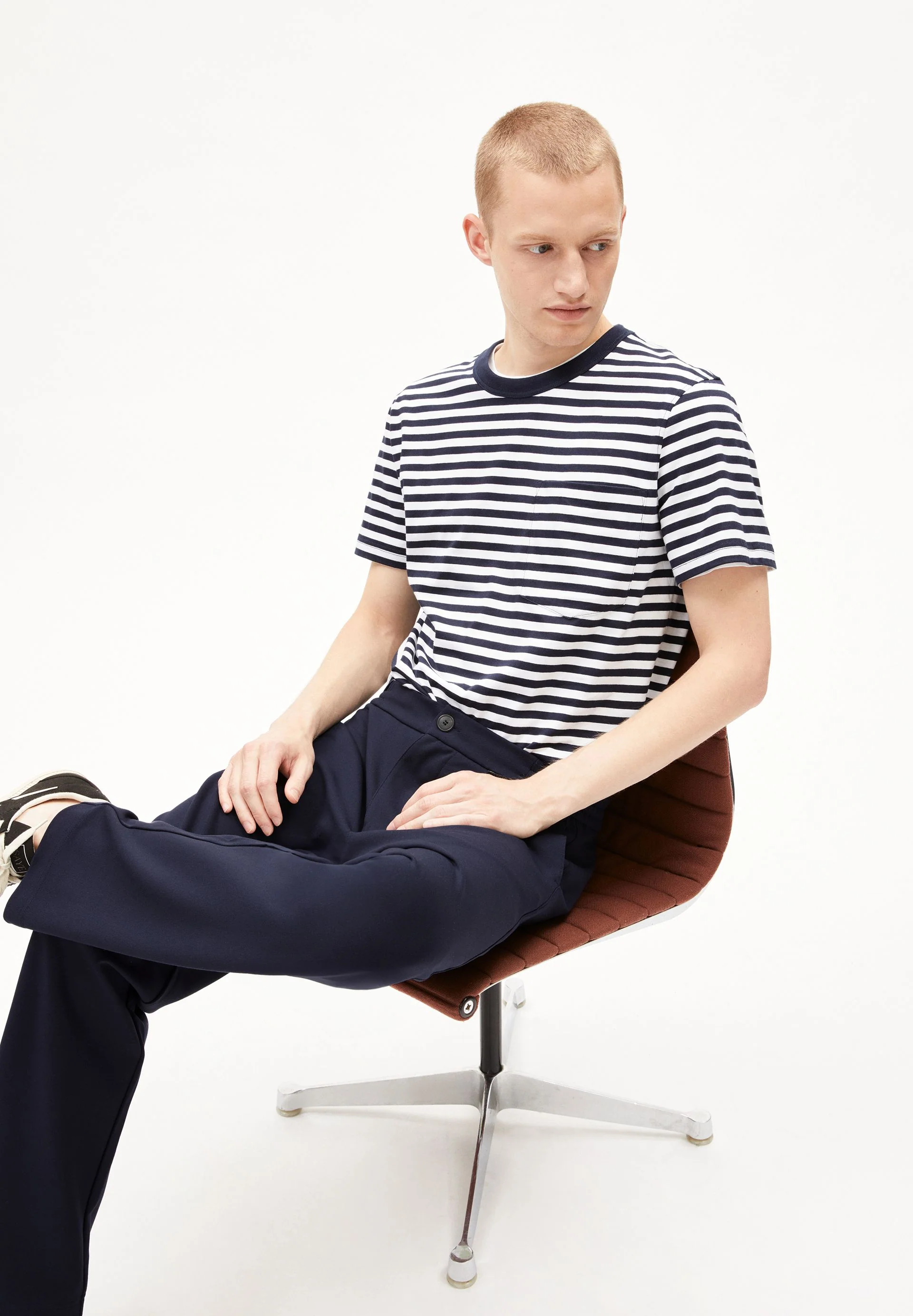 MAARKOS POCKET STRIPES | night sky-broken white - Image 4