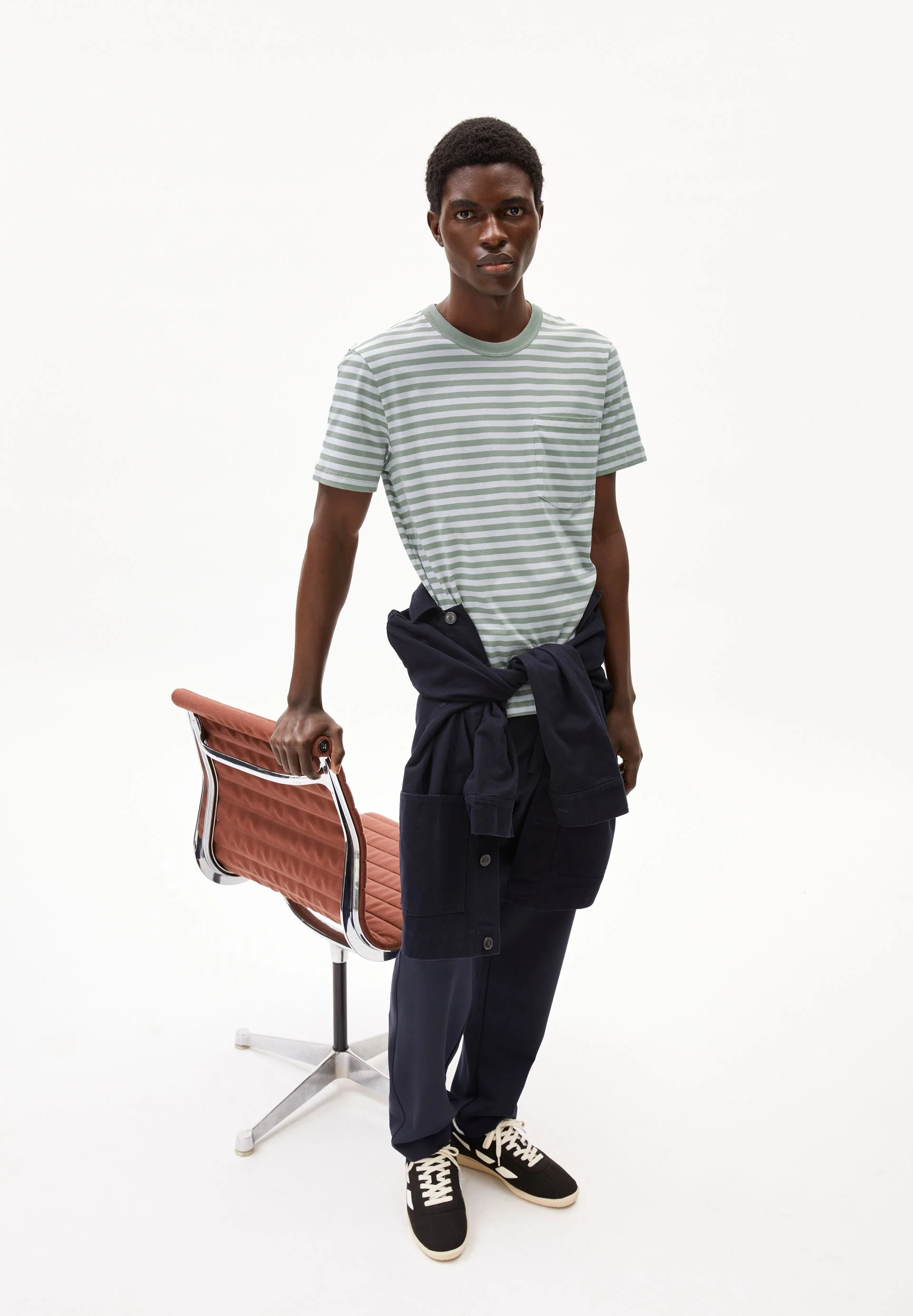 MAARKOS POCKET STRIPES | seagreen-broken white - Image 4