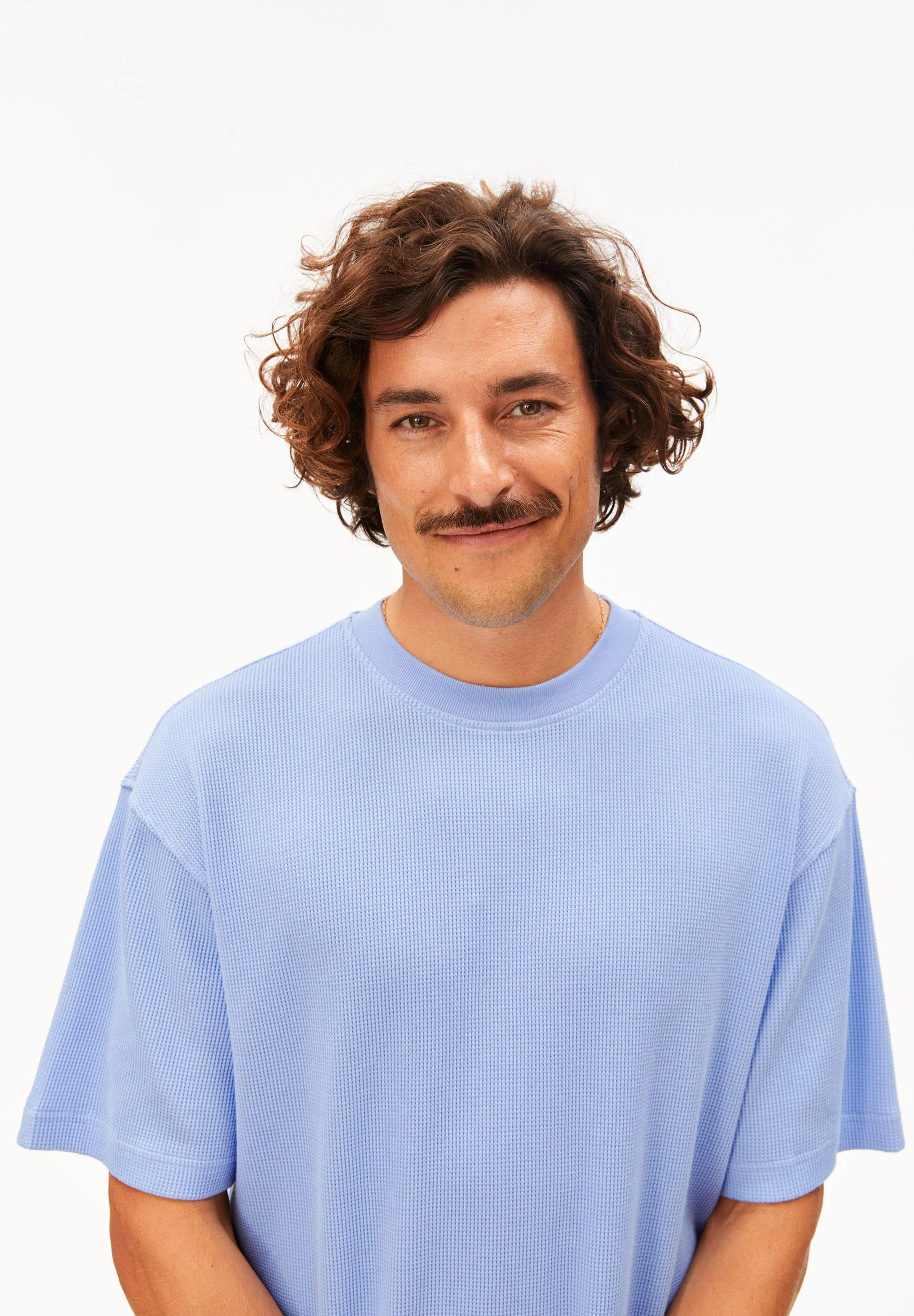 MAARKOS WAFFLE T-SHIRT | wedgwood - Image 3