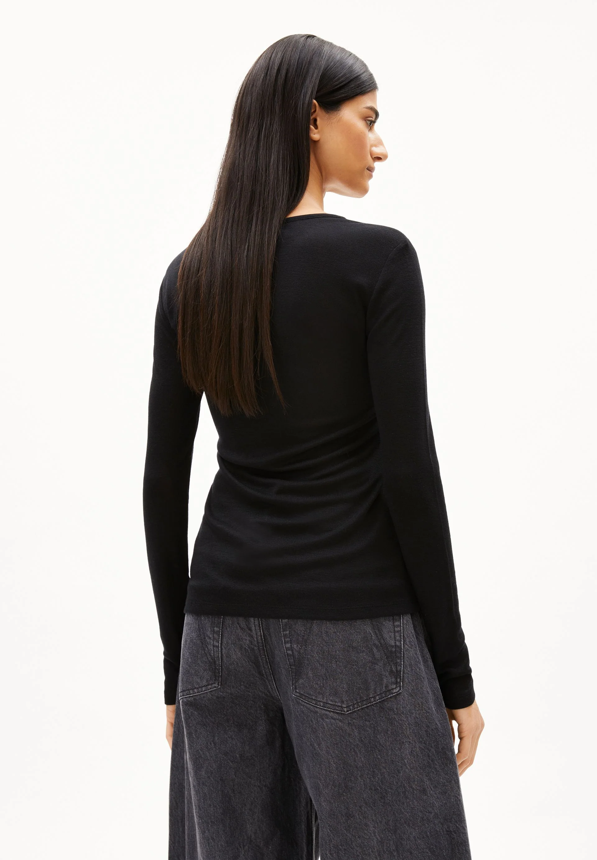 MAIAA WOLL-MIX LANGARMSHIRT | black - Image 2