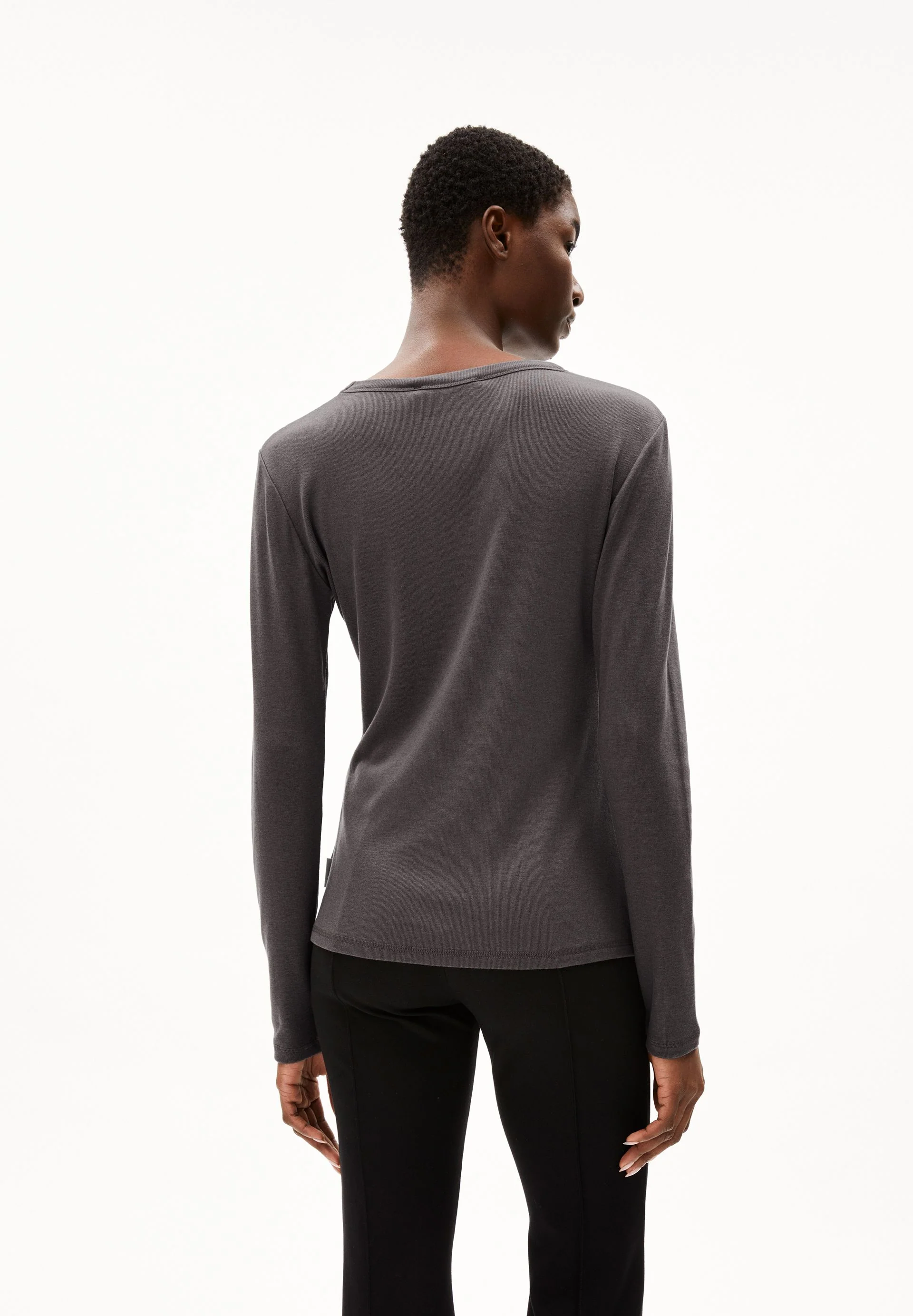 MAIAA WOLL-MIX LANGARMSHIRT | iron cast - Image 2