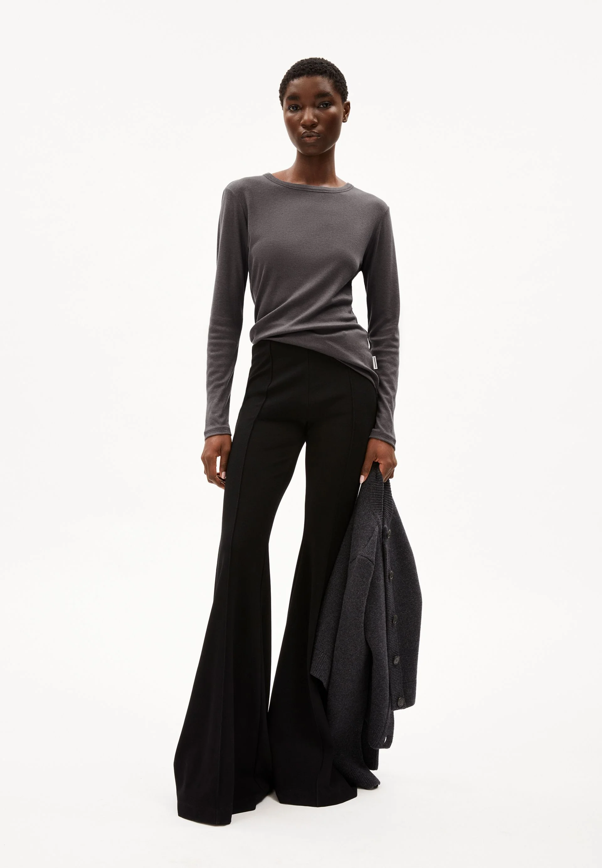 MAIAA WOLL-MIX LANGARMSHIRT | iron cast - Image 5