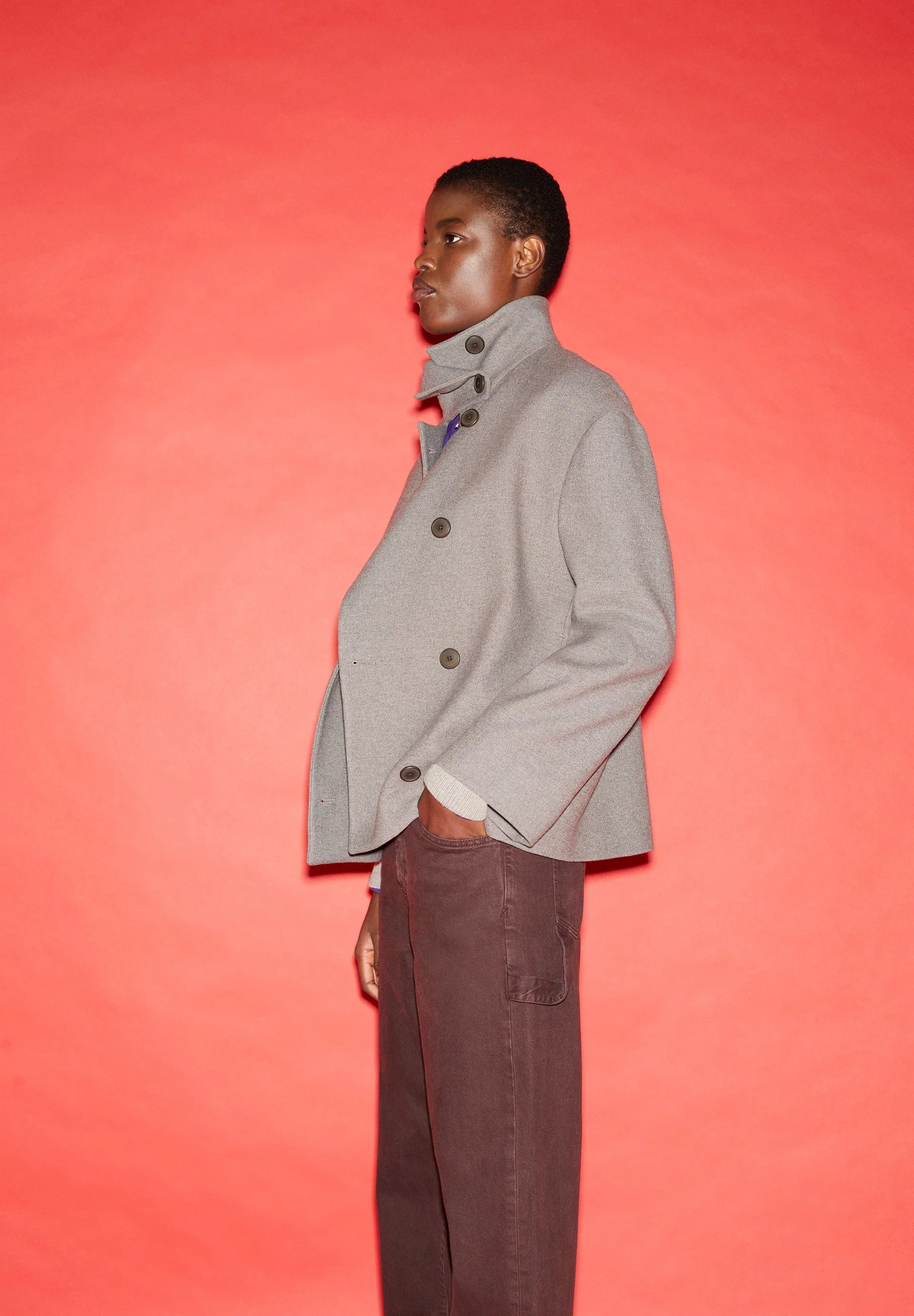 MAJELAA WOLLMANTEL | dark caramel melange - Image 4