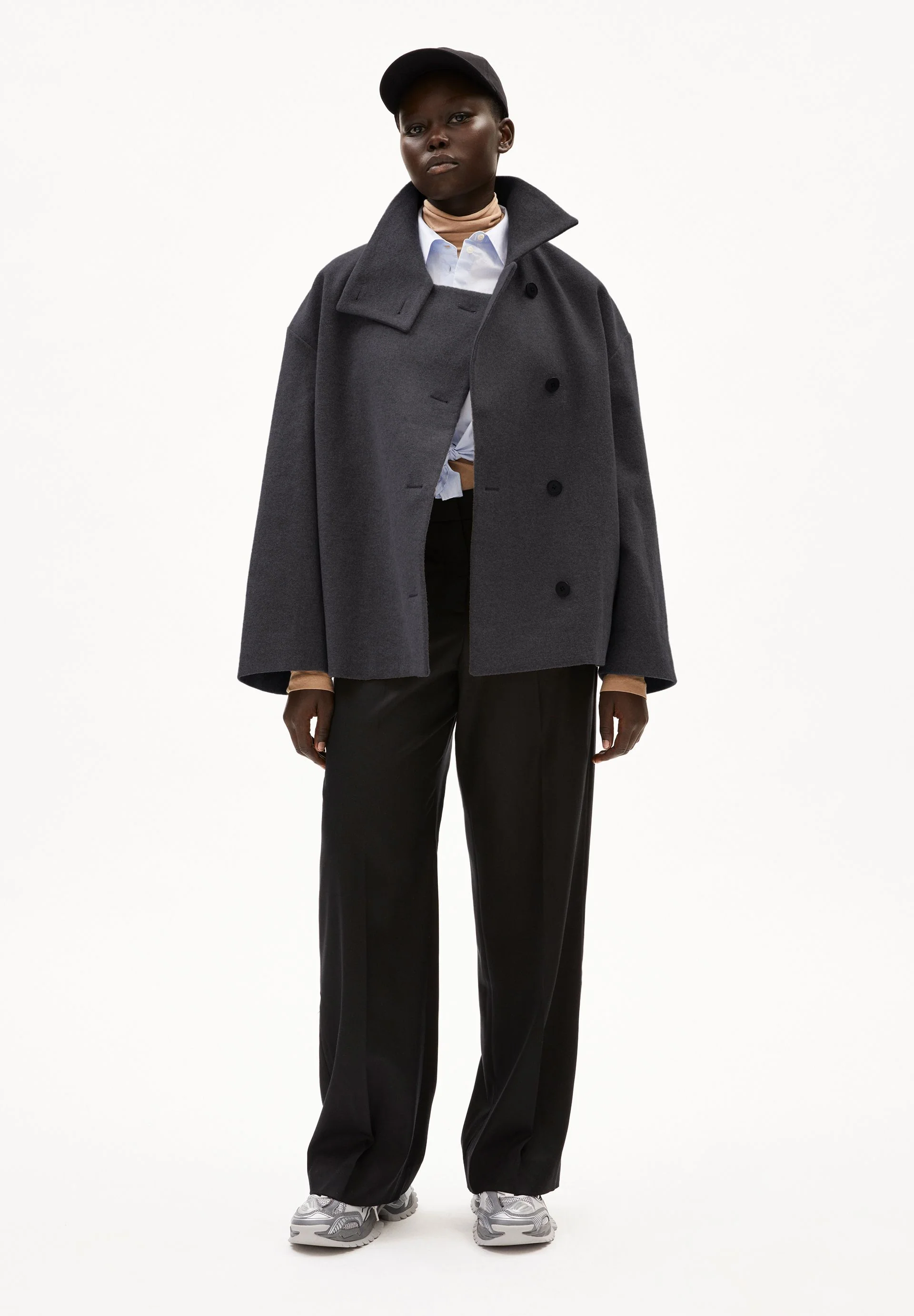 MAJELAA WOLLMANTEL | steel melange - Image 5