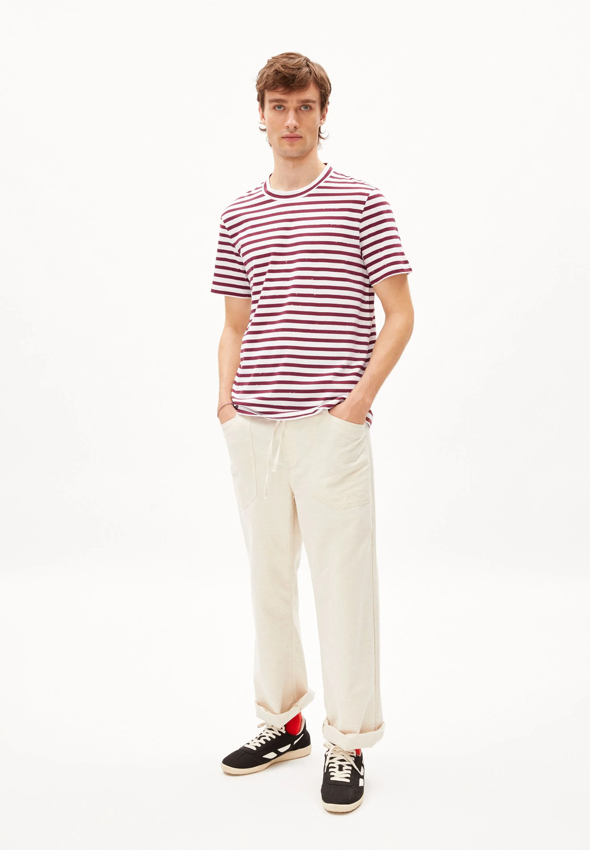 MALMAA STRIPES | white-dark crimson - Image 5