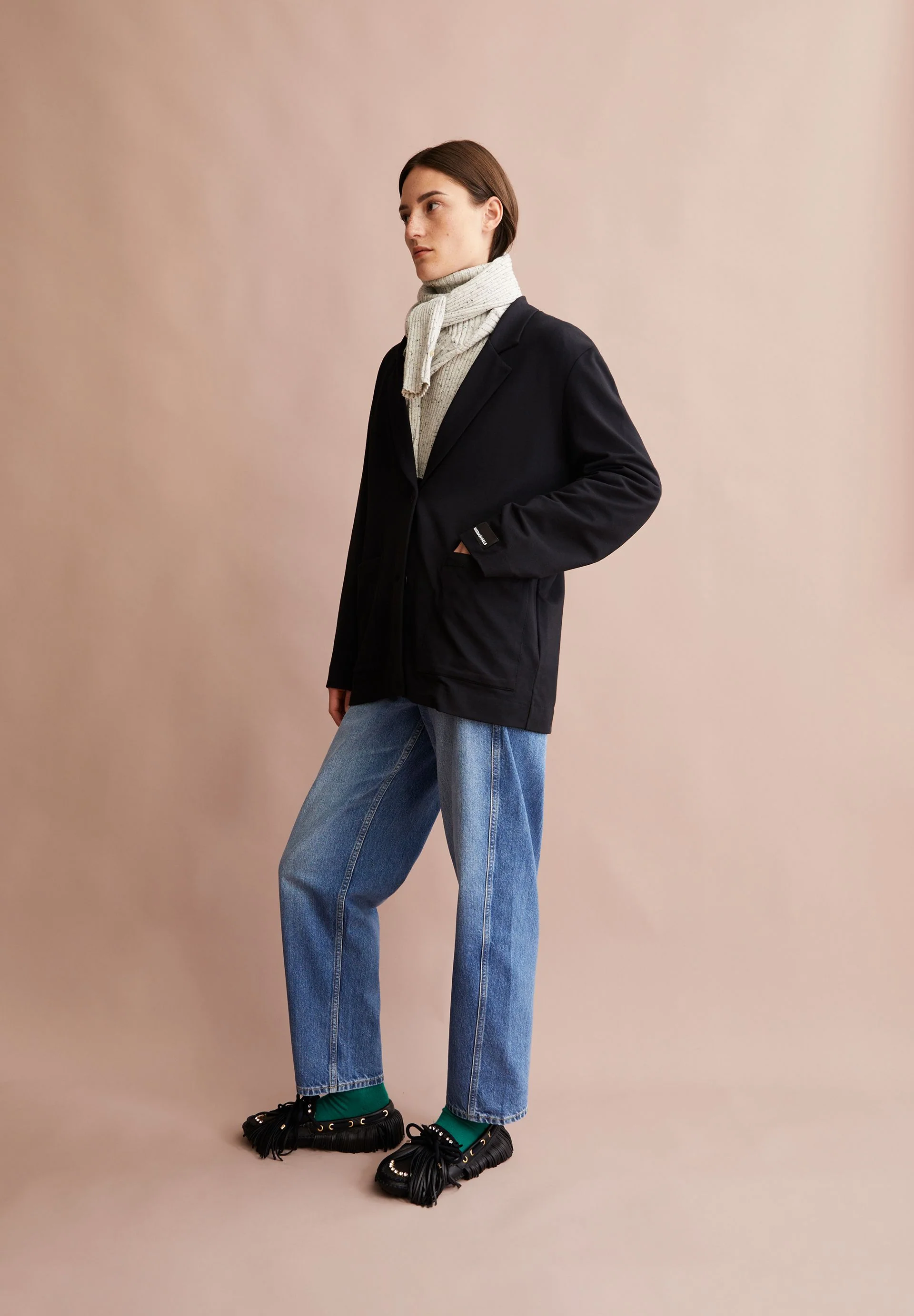 MARIAA FERNANDAA JERSEY BLAZER | black - Image 4