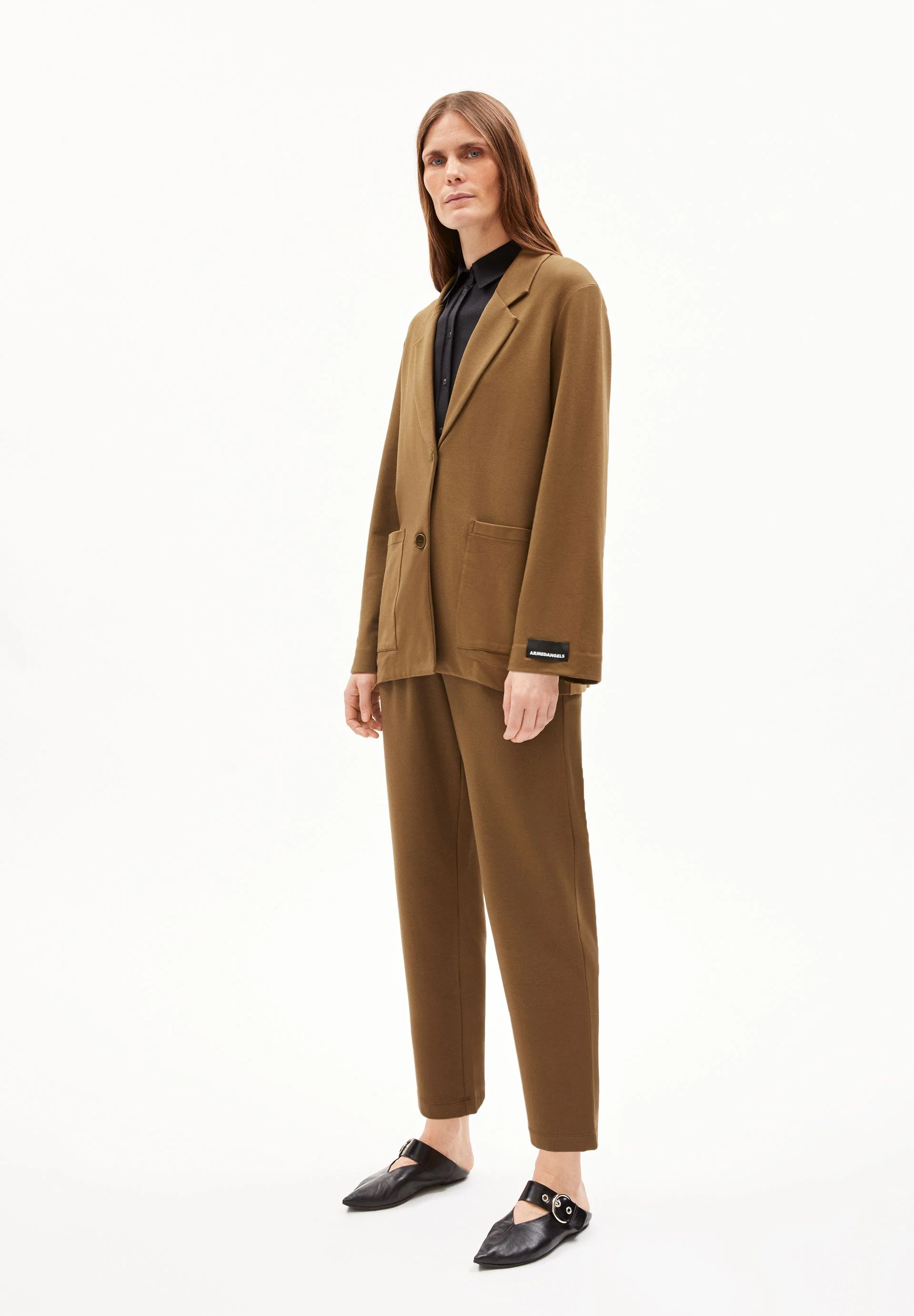 MARIAA FERNANDAA JERSEY BLAZER | dried moss - Image 5