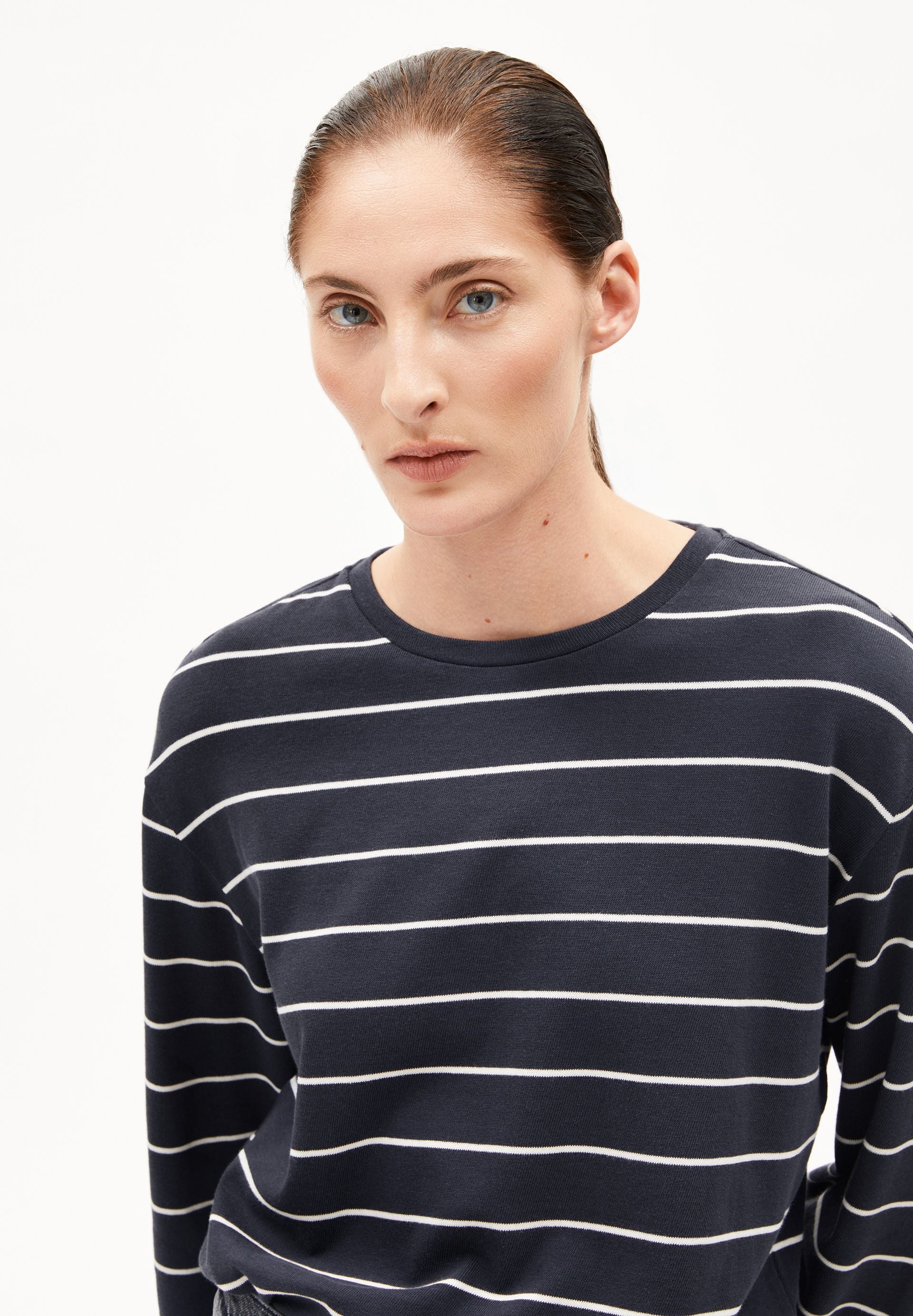 MARYNAA GESTREIFTES LANGARMSHIRT | dark steel-oatmilk - Image 3